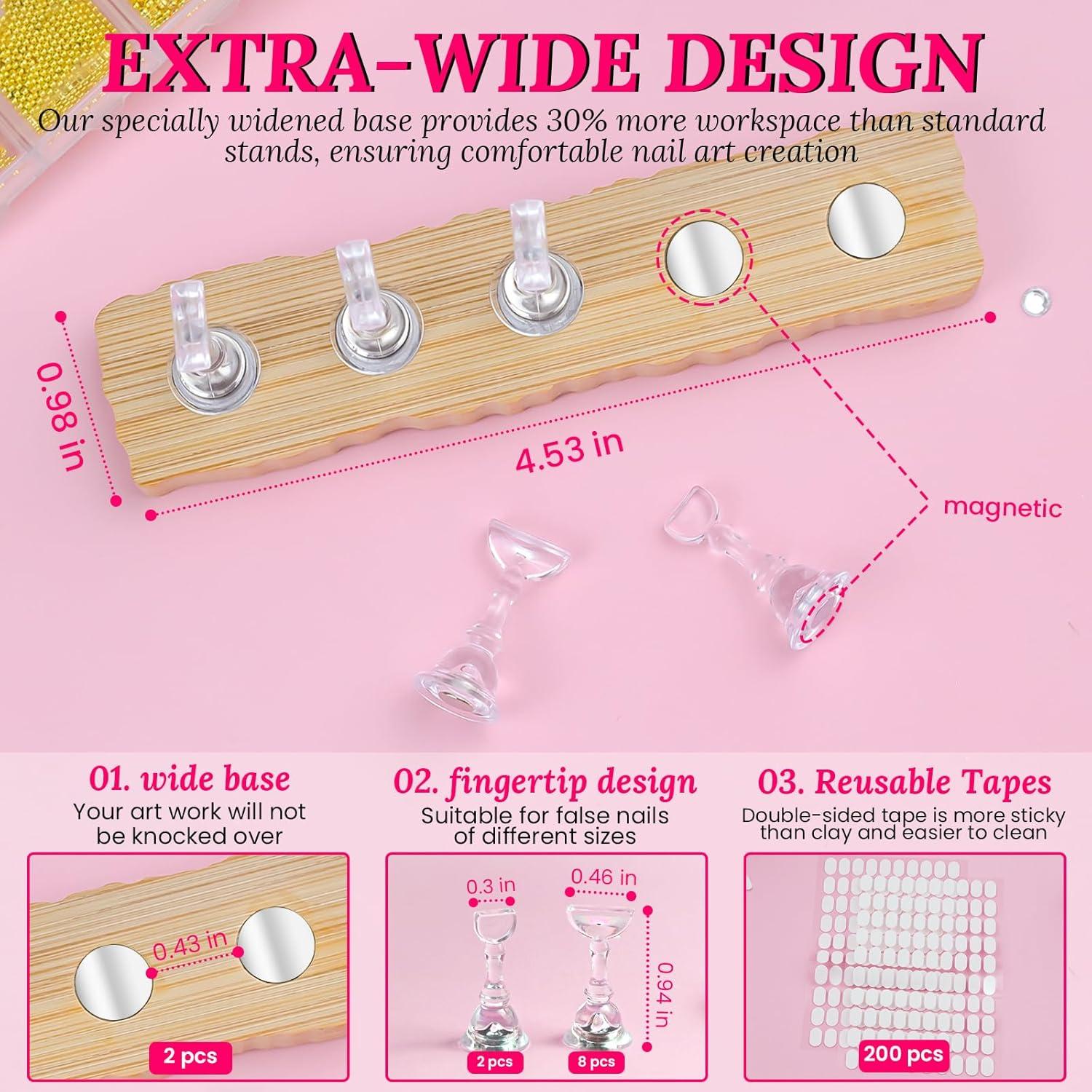 Soporte de Uñas Postizas Magnético de Madera ESUOHYM Mediano