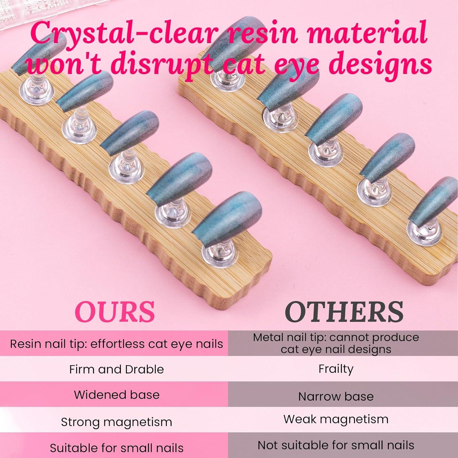 Soporte de Uñas Postizas Magnético de Madera ESUOHYM Mediano