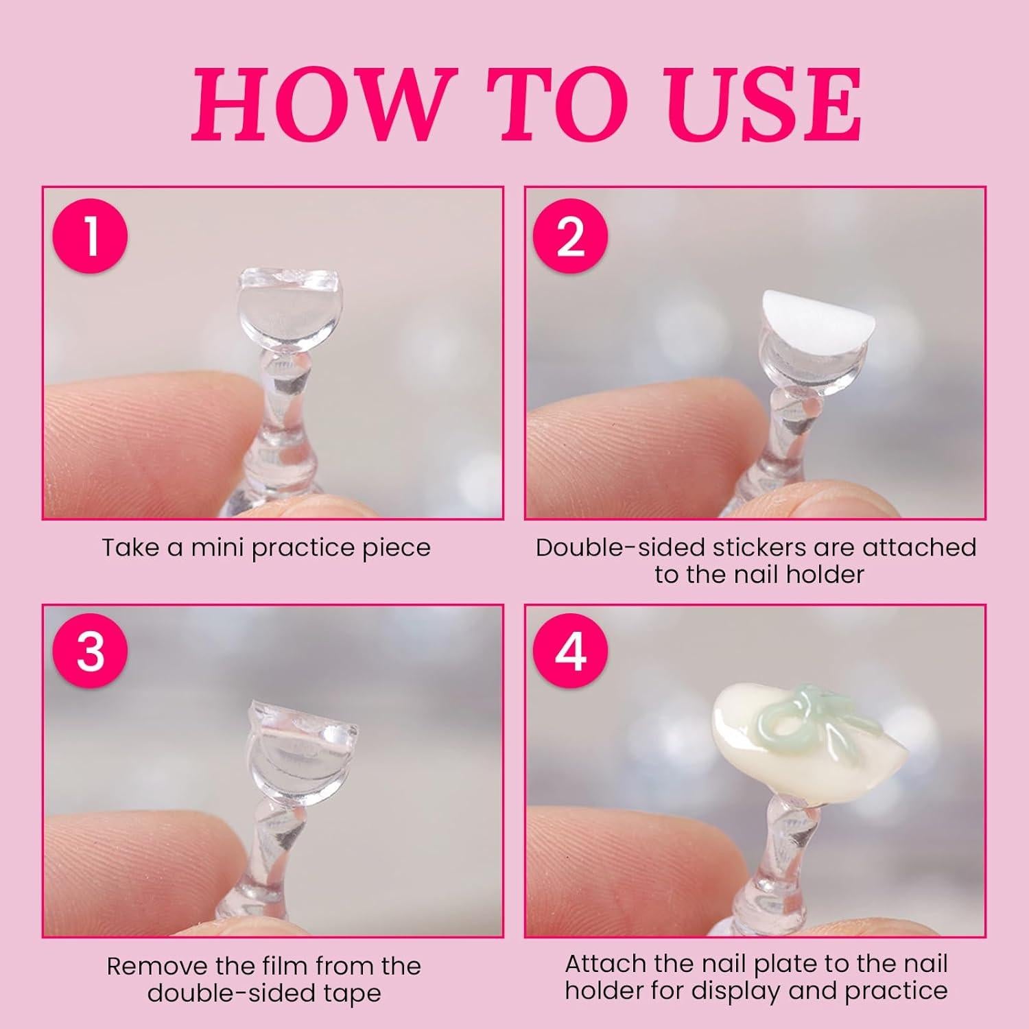 Soporte de Uñas Postizas Magnético de Madera ESUOHYM Mediano