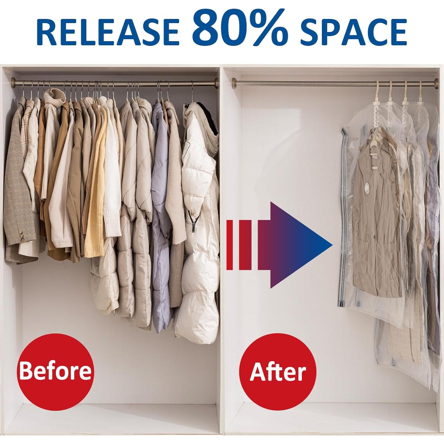 Bolsas de Almacenamiento al Vacío VELMADE 4 Piezas con Bomba