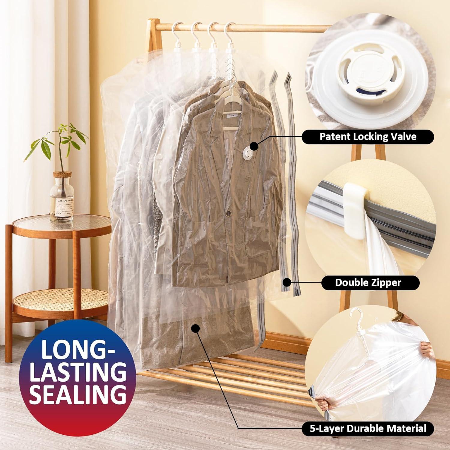 Bolsas de Almacenamiento al Vacío VELMADE 4 Piezas con Bomba