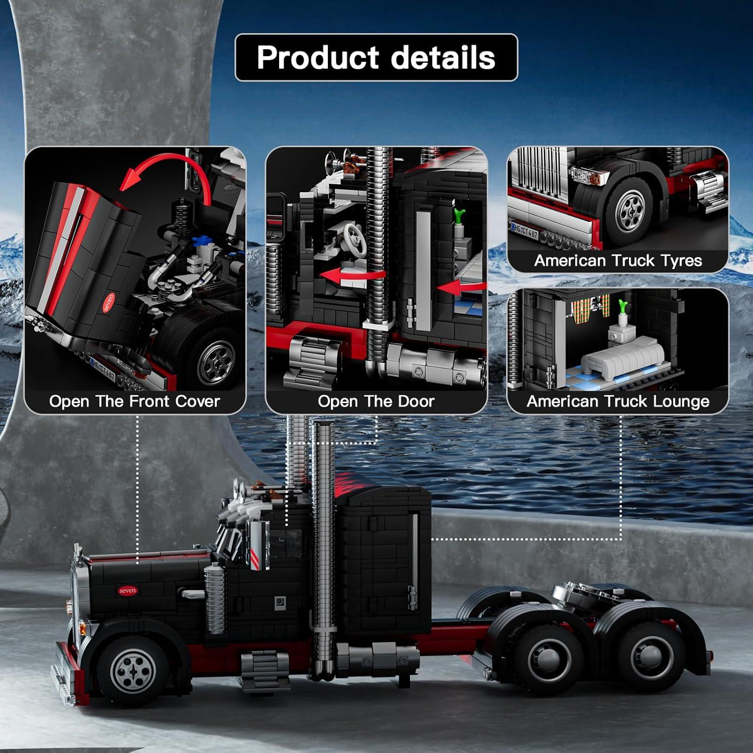 Mould King Camión Semi Remolque 1797 Piezas Construcción