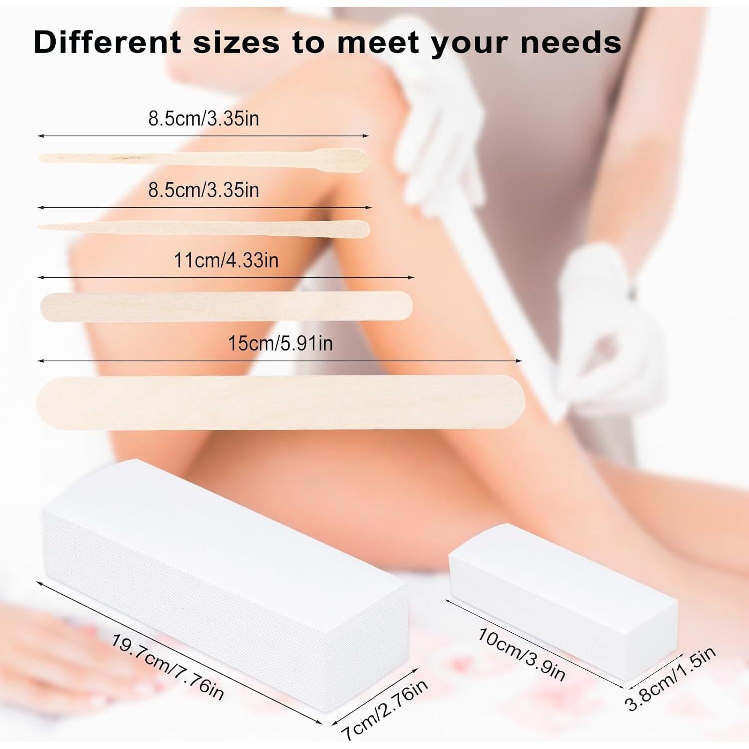 Kit de Depilación FHDUSRYO 600 Piezas: 300 Tiras y Palitos