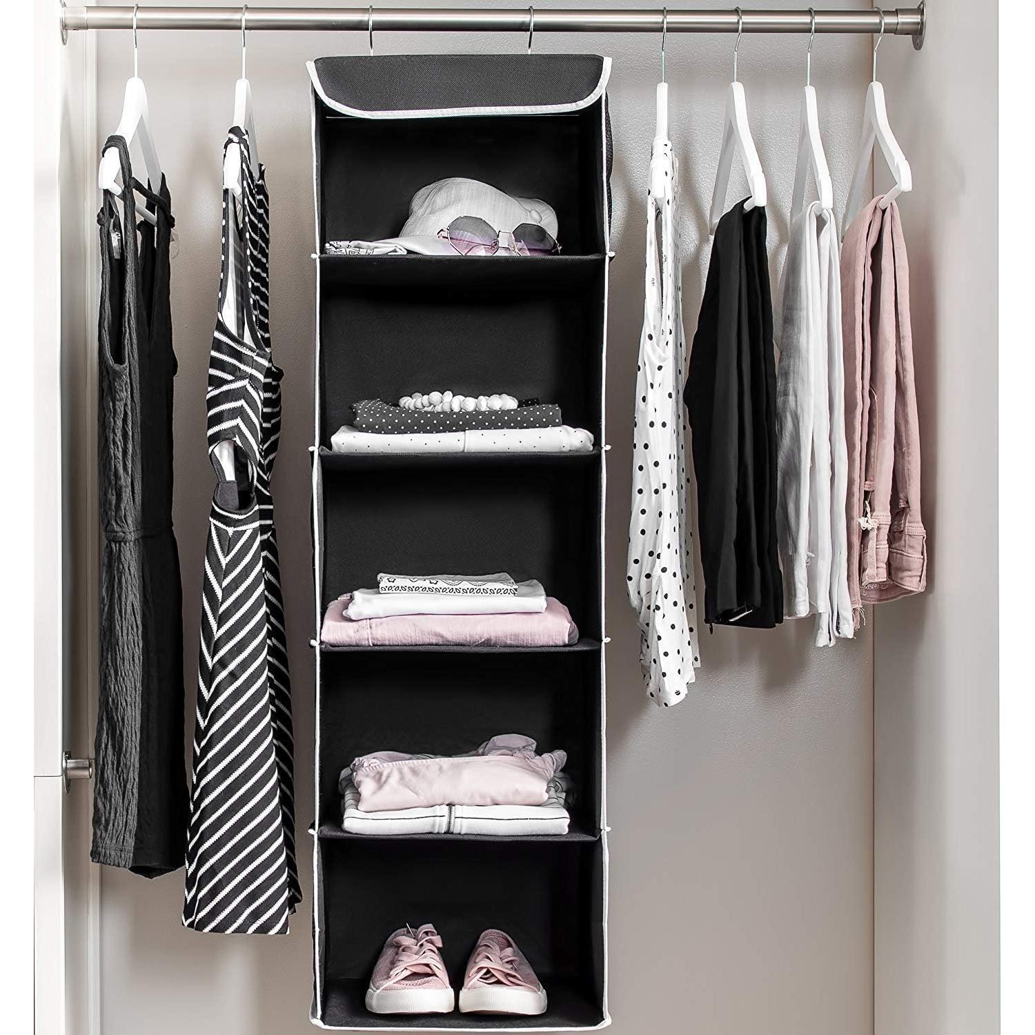 Organizador de Closet Colgante ZOBER 5 Estantes Negro
