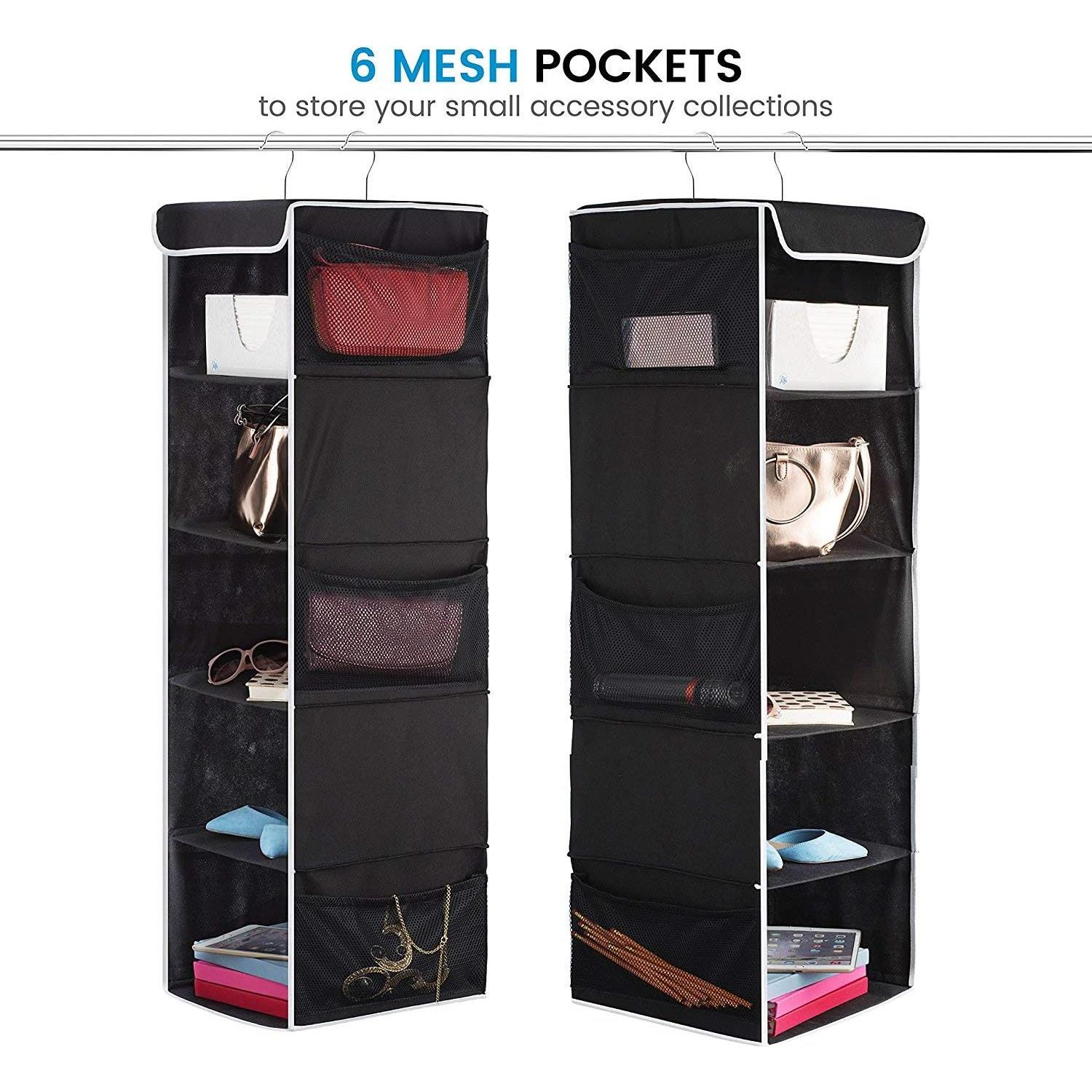 Organizador de Closet Colgante ZOBER 5 Estantes Negro