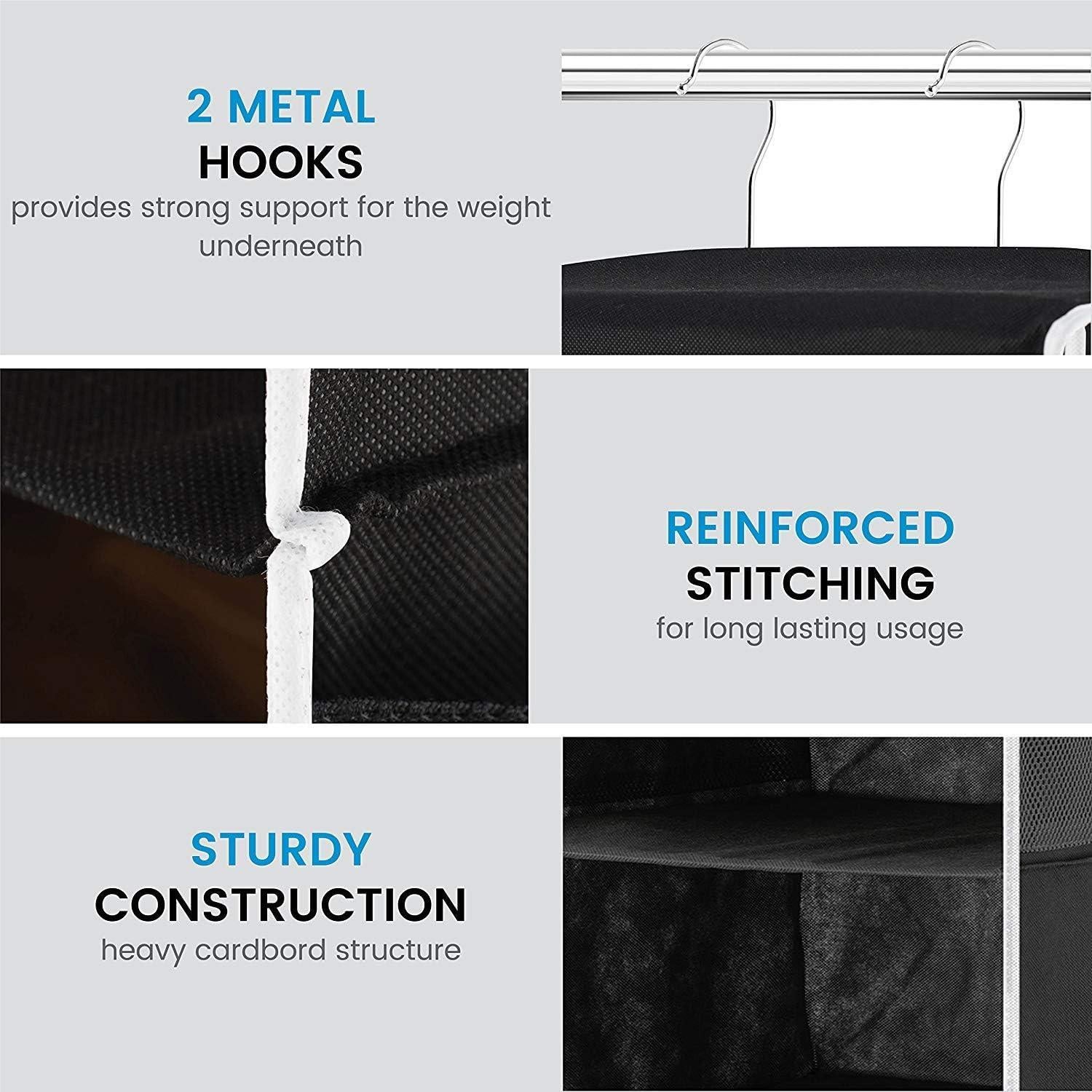 Organizador de Closet Colgante ZOBER 5 Estantes Negro