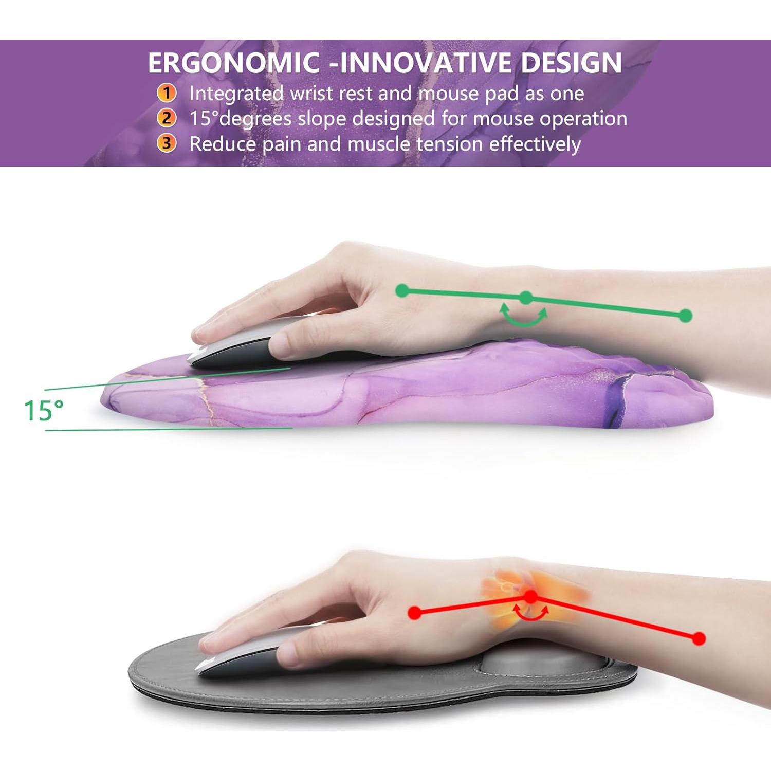 Alfombrilla de Ratón Ergonómica Laokiiy con Reposamuñecas Morado