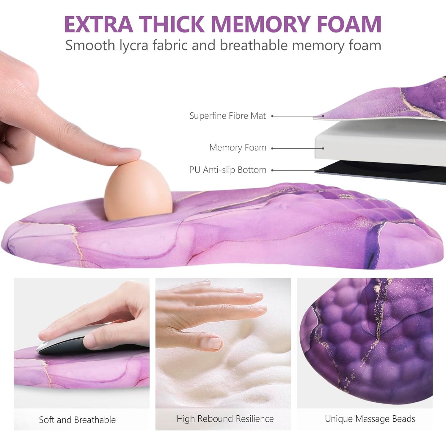 Alfombrilla de Ratón Ergonómica Laokiiy con Reposamuñecas Morado