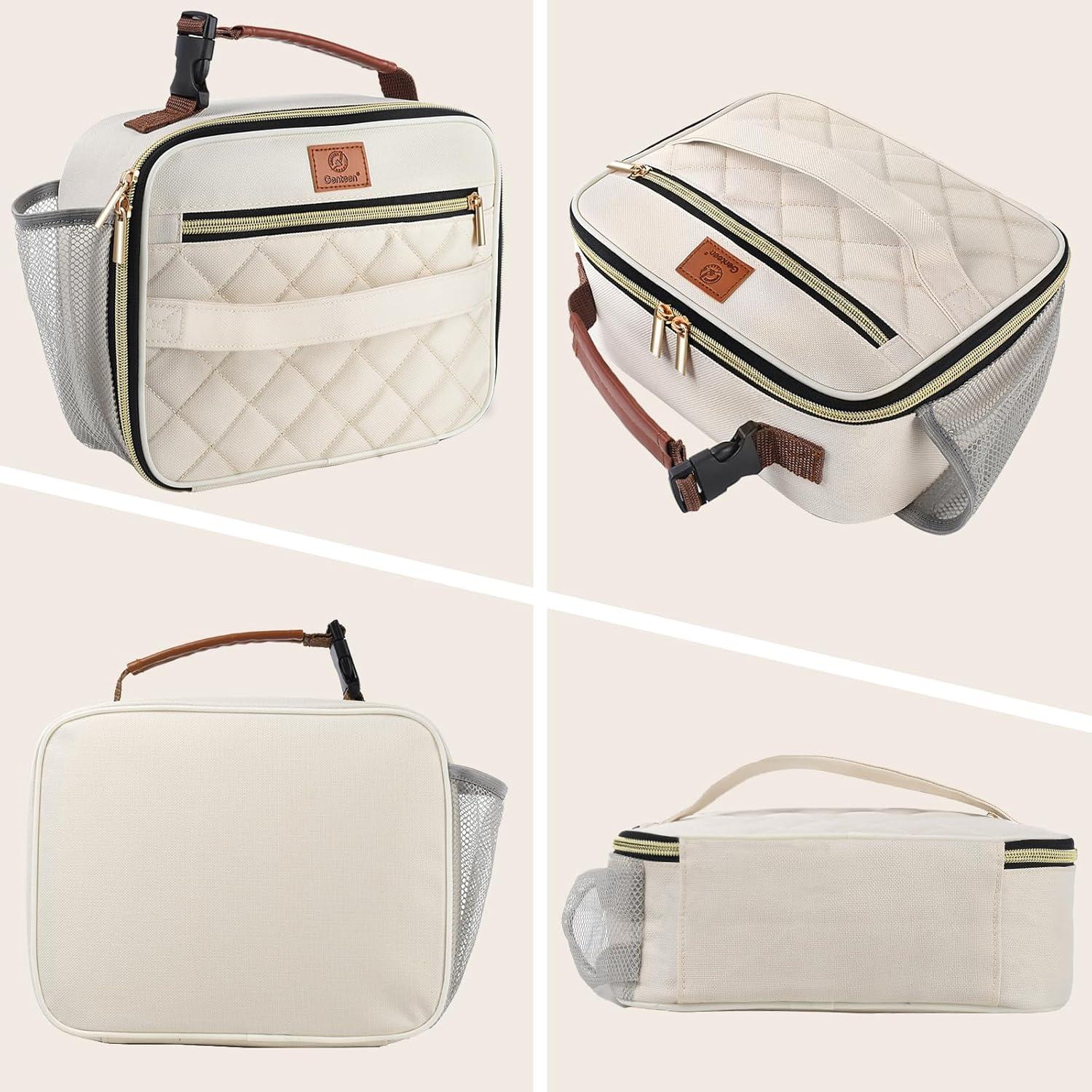 Caja de Almuerzo Aislada Genteen 2 Paquetes Negro y Blanco