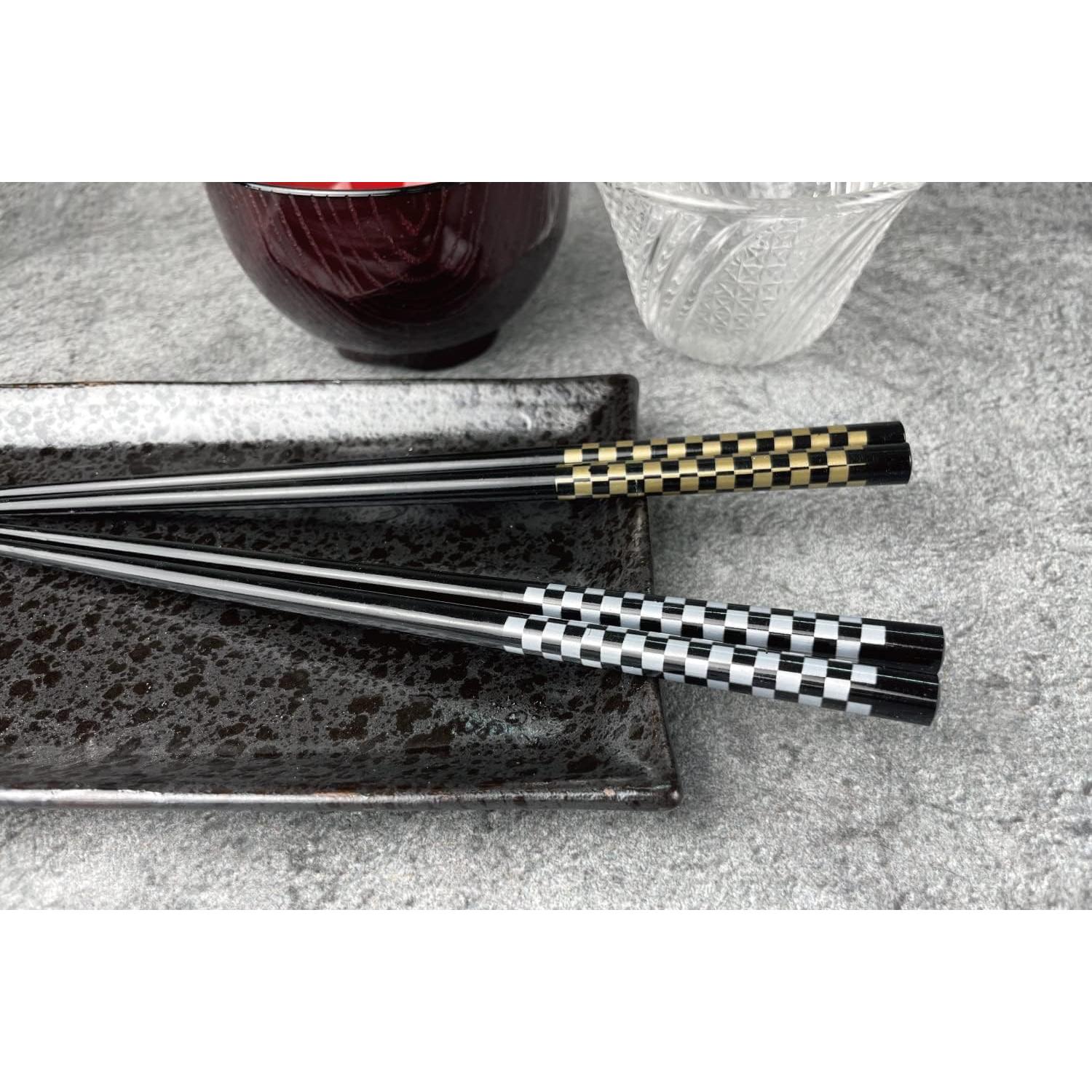 Palillos Japoneses Premium Reutilizables Terra 23cm Madera Laca