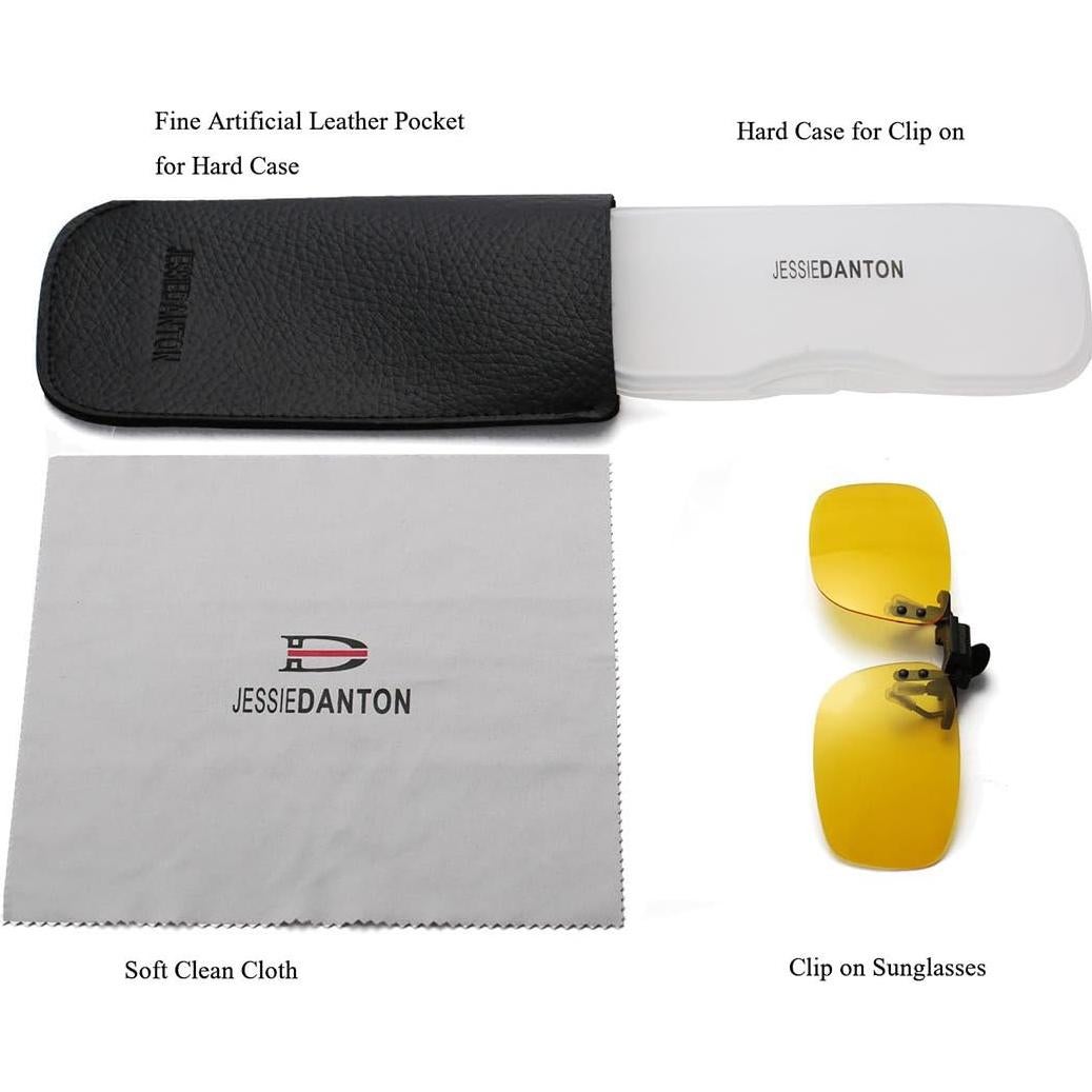 Gafas Clip-On Polarizadas Amarillas HD para Gafas de Receta