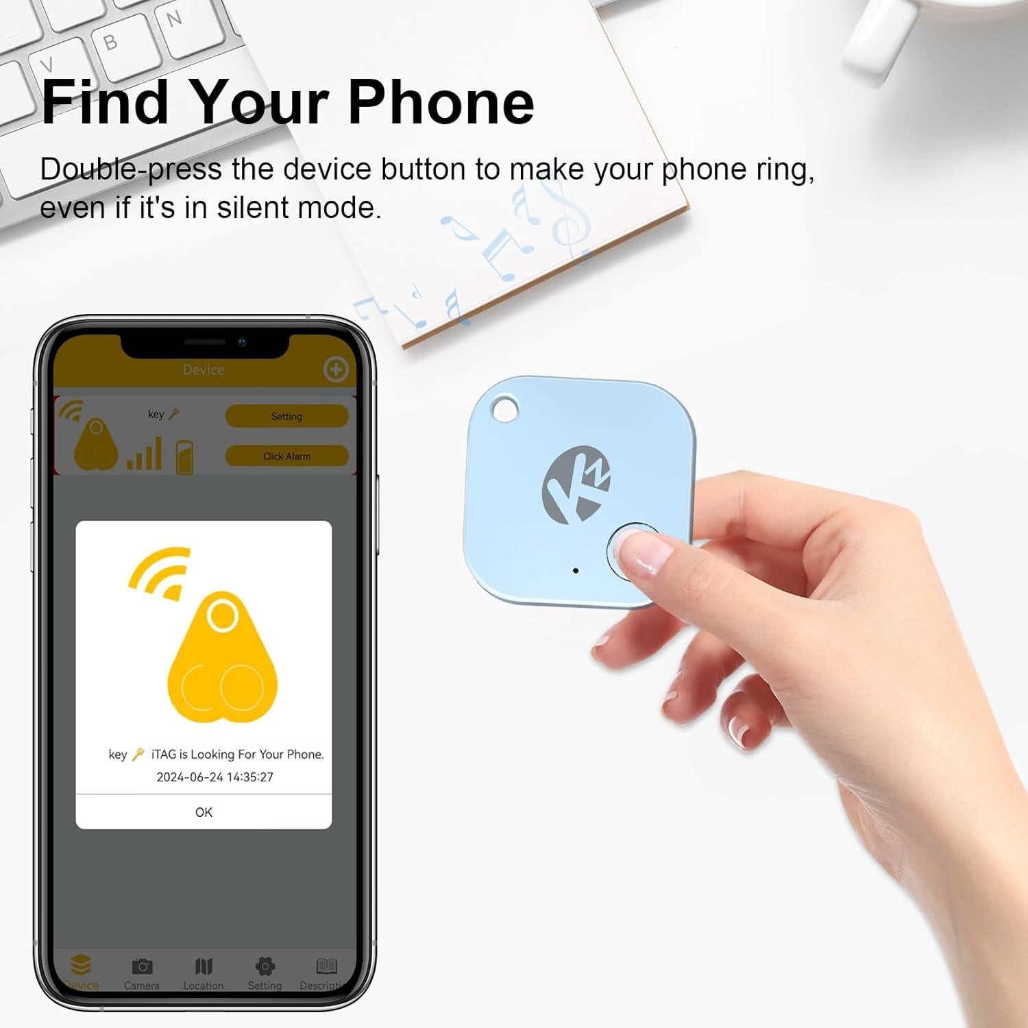 Rastreador Bluetooth KZO iTag - Encuentra Llaves y Teléfono