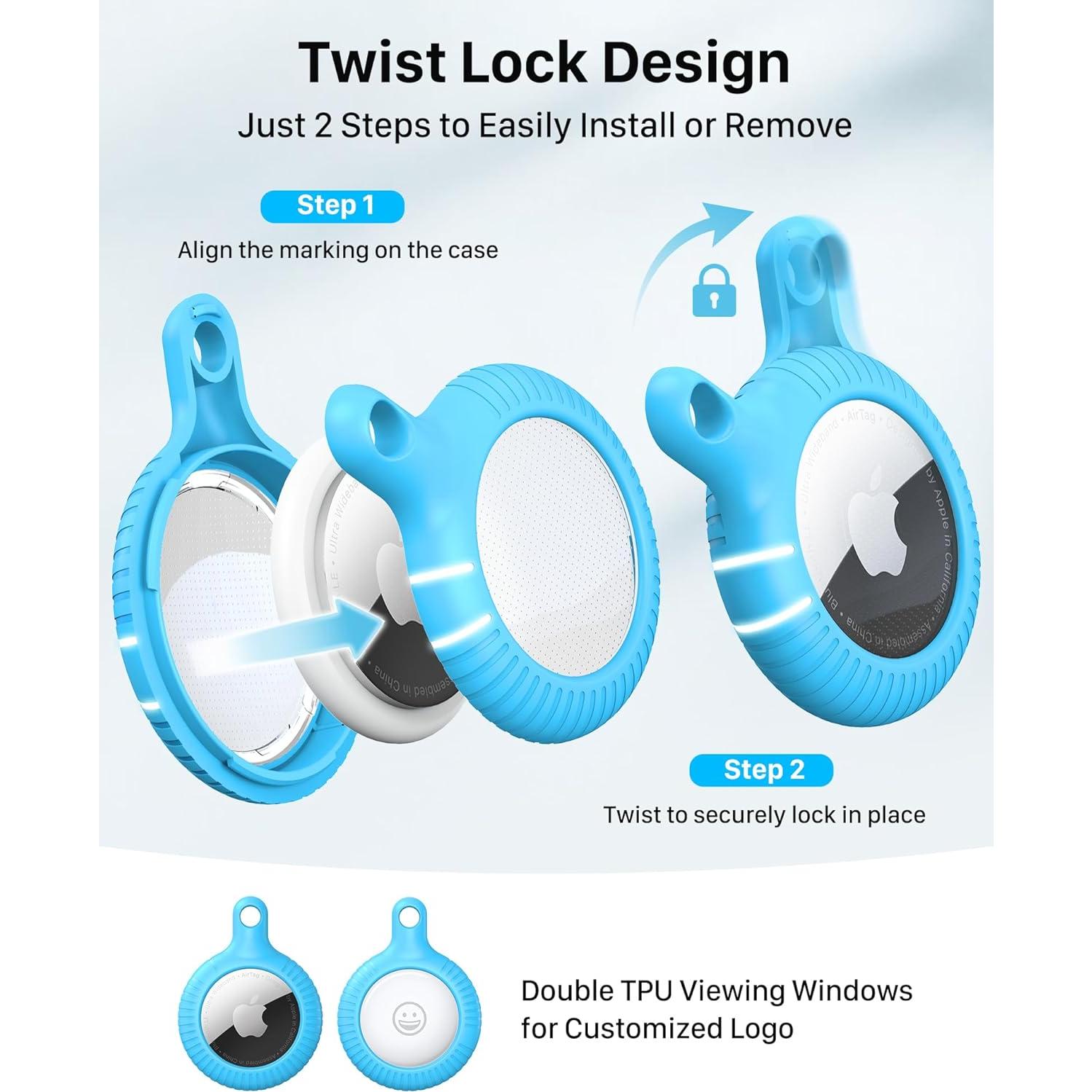 Soporte para Airtag YOSH 4 Piezas con Llaveros de Metal