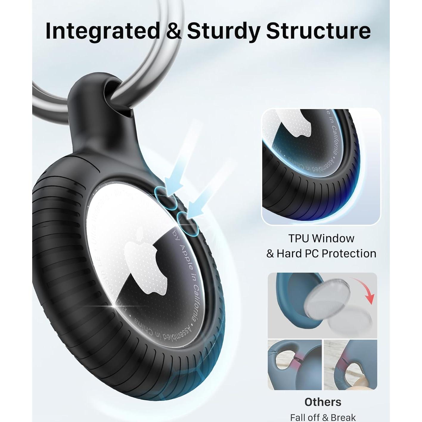 Soporte para Airtag YOSH 4 Piezas con Llaveros de Metal