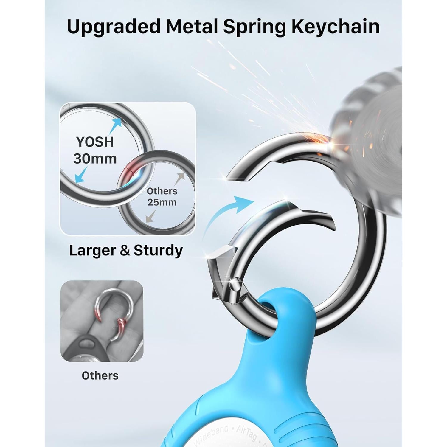 Soporte para Airtag YOSH 4 Piezas con Llaveros de Metal