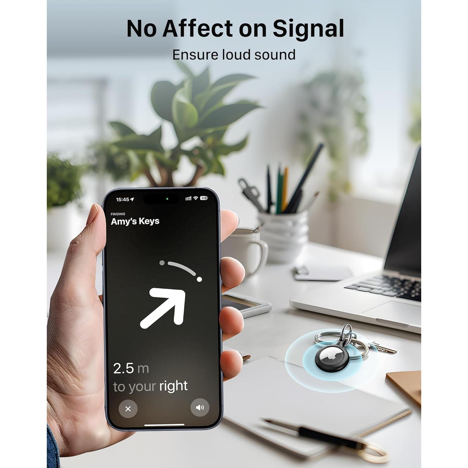 Soporte para Airtag YOSH 4 Piezas con Llaveros de Metal