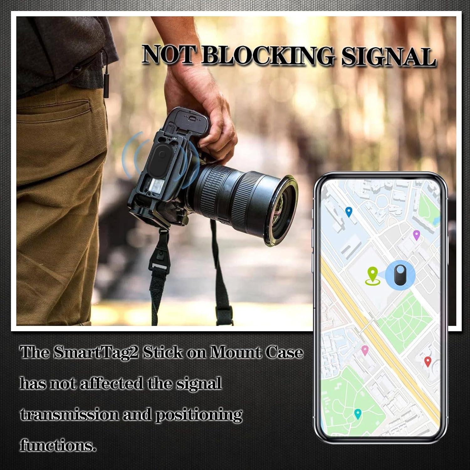 1 Pack Waterproof Case Compatible with Samsung Galaxy SmartTag2, Hidden Tracker Galaxy Smart Tag 2 Holder with 3M Adhesive Sticker, Anti-Lost Scratch Protective Cover for Samsung Tag2 Black