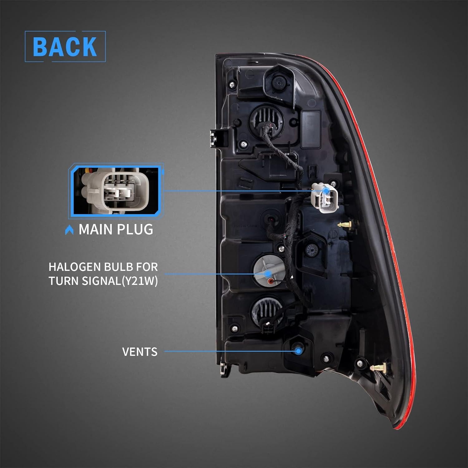 Luces Traseras LED VLAND para Toyota Hilux 2015-2020 Rojo