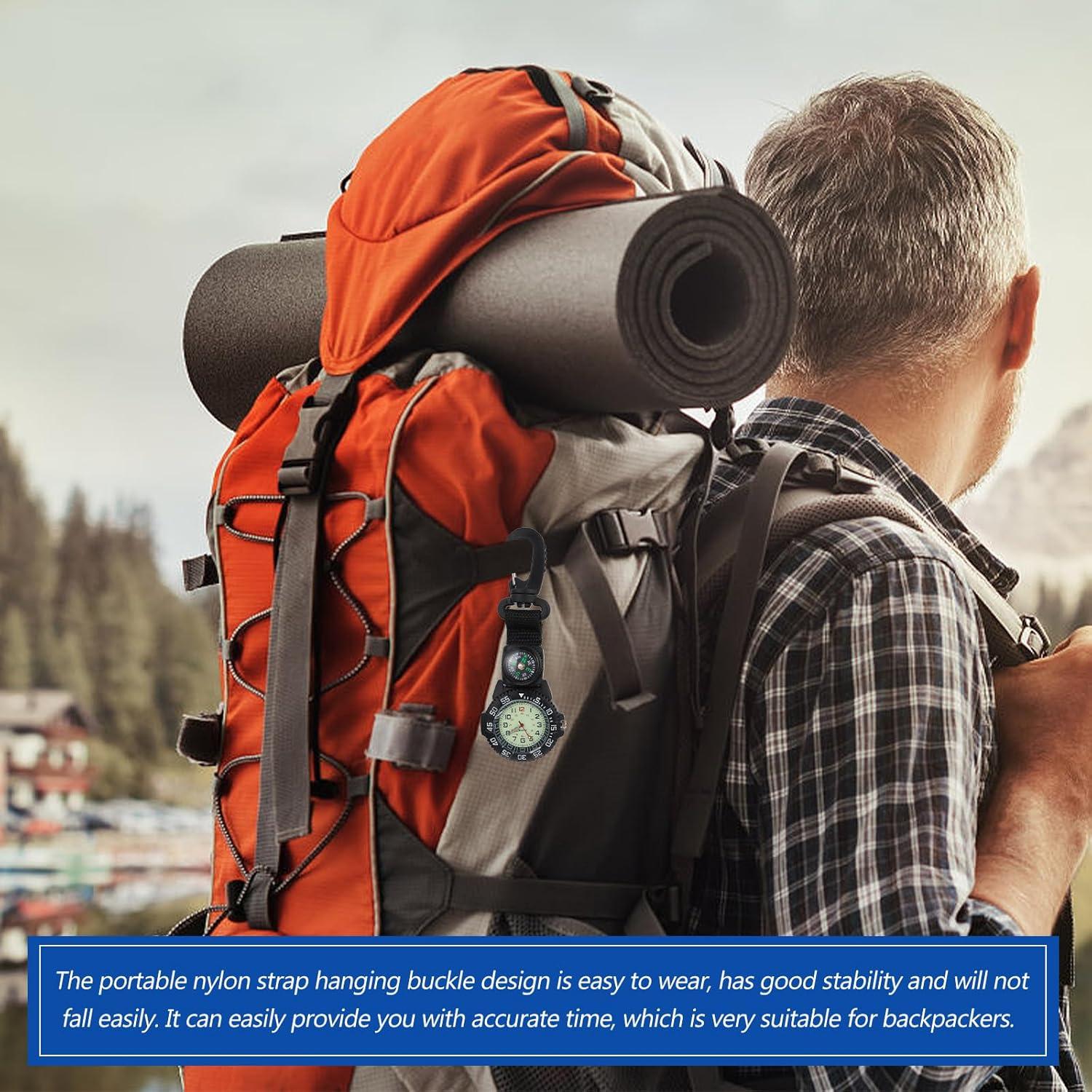 Reloj de bolsillo WRITWAA con brújula y clip para outdoor