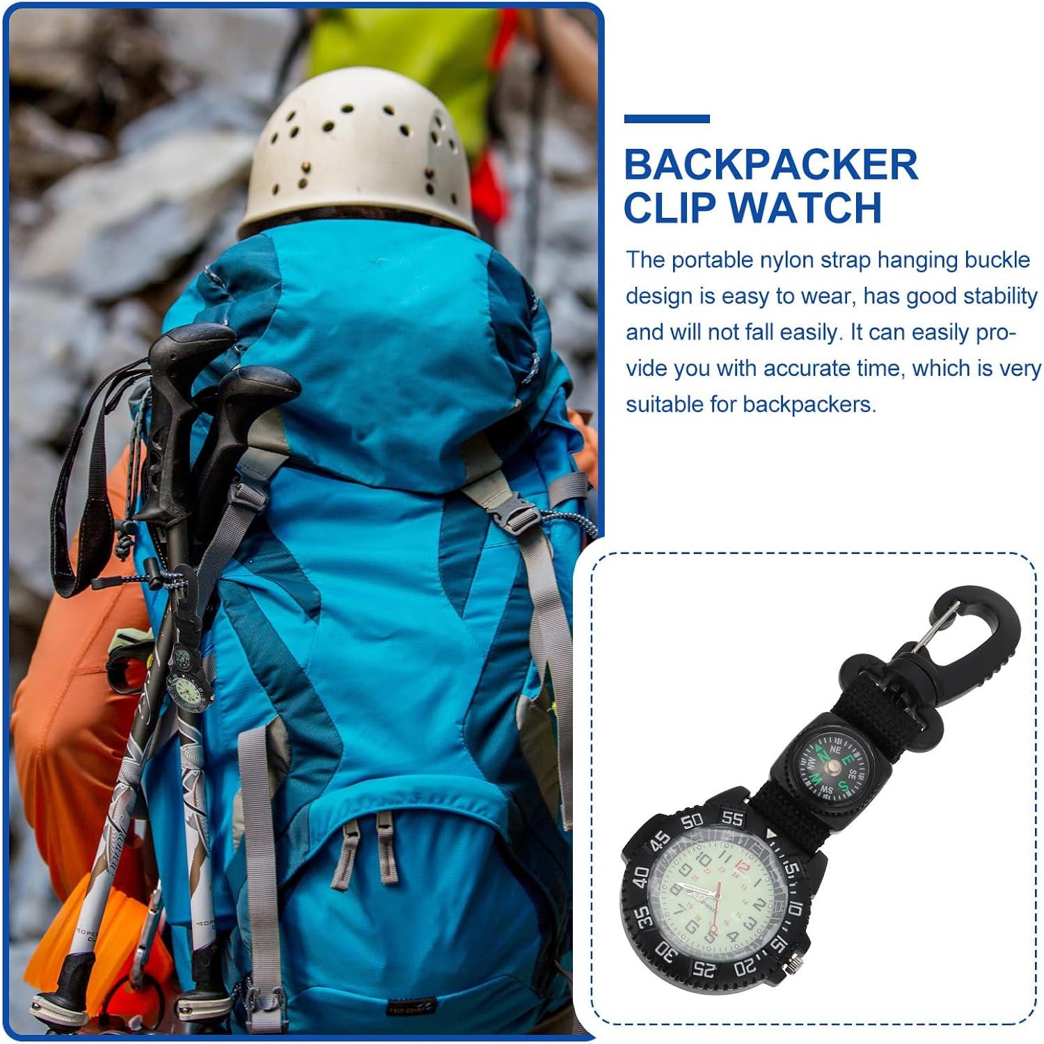 Reloj de bolsillo WRITWAA con brújula y clip para outdoor