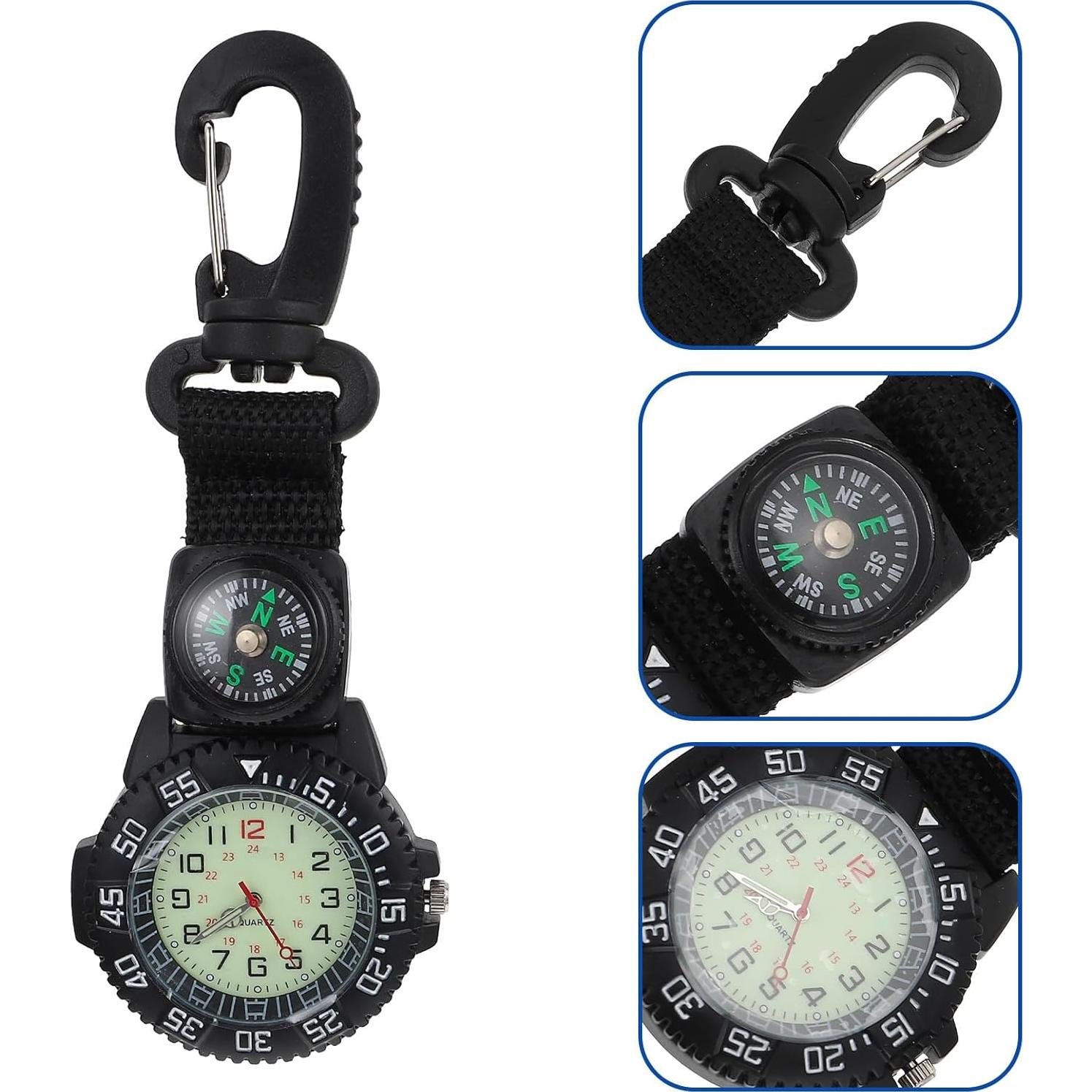 Reloj de bolsillo WRITWAA con brújula y clip para outdoor
