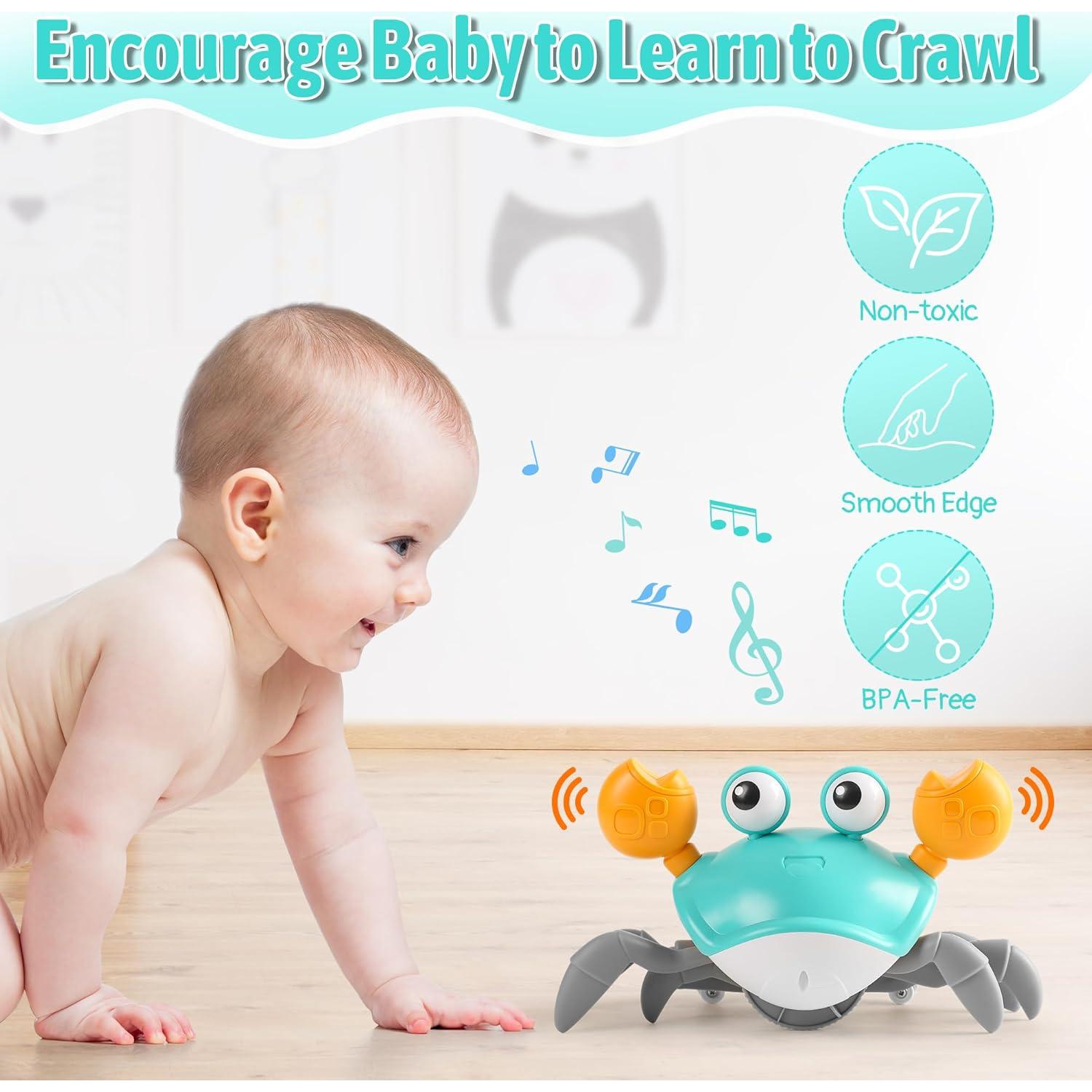 Juguete Cangrejo Rodante Hirger con Luz y Música 0-12 Meses