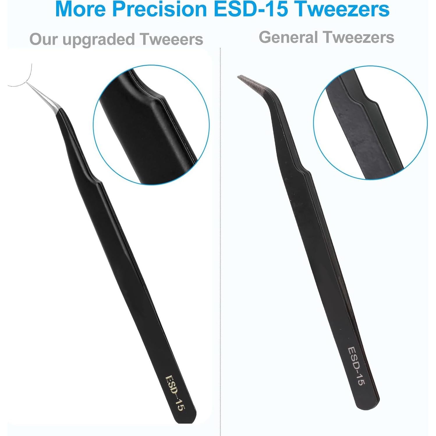 Juego de Pinzas de Precisión YHYZ 9 Piezas Acero Inoxidable