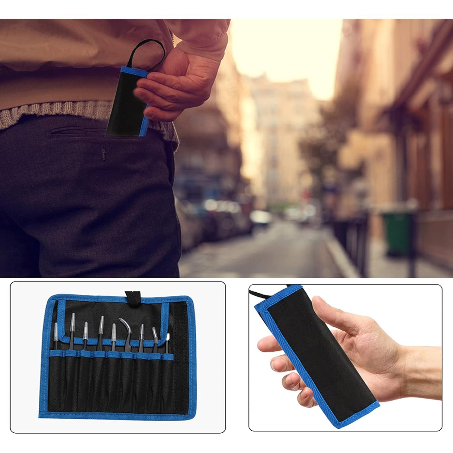 Juego de Pinzas de Precisión YHYZ 9 Piezas Acero Inoxidable