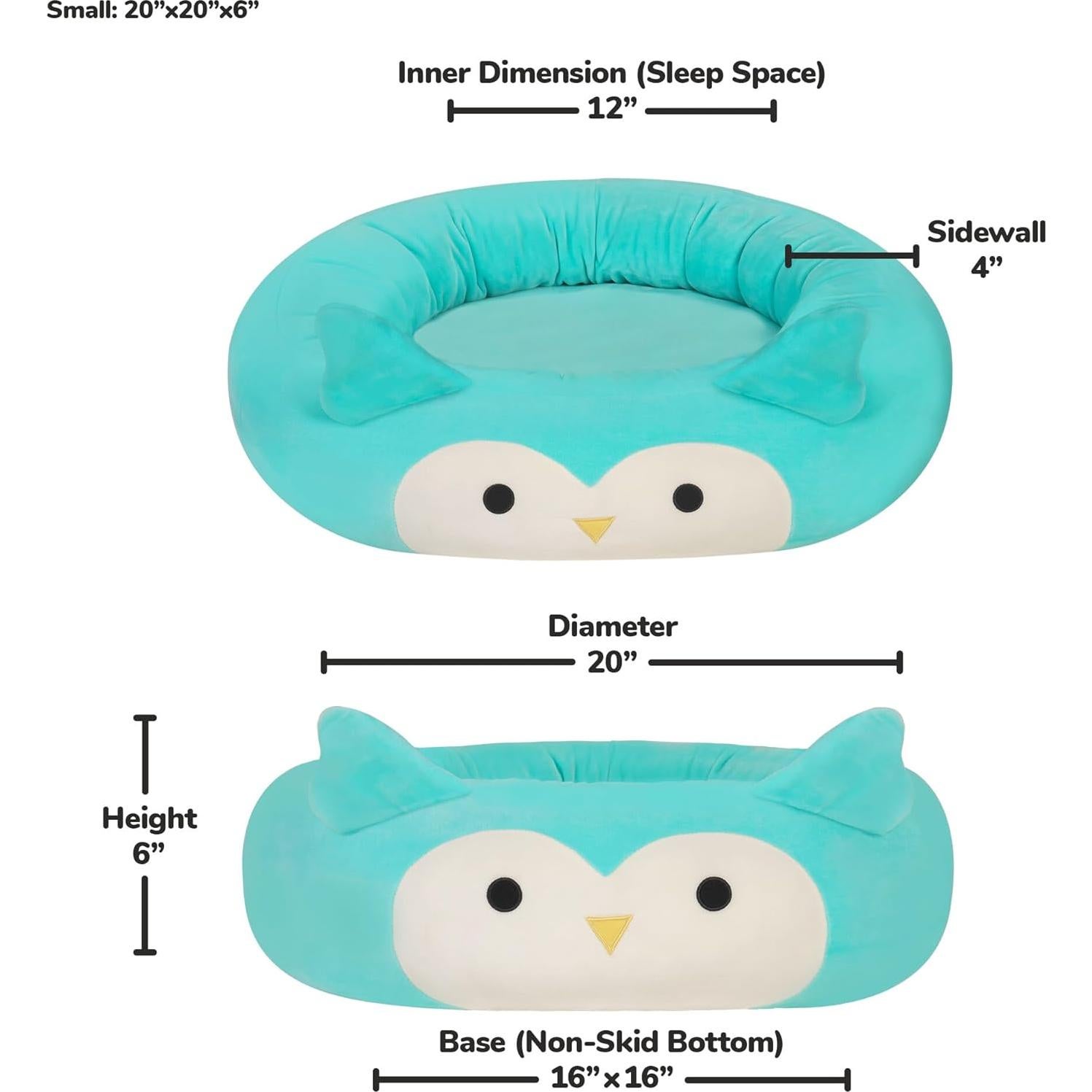 Cama para Mascotas Squishmallows Winston el Búho 50.8 cm - Jazwares
