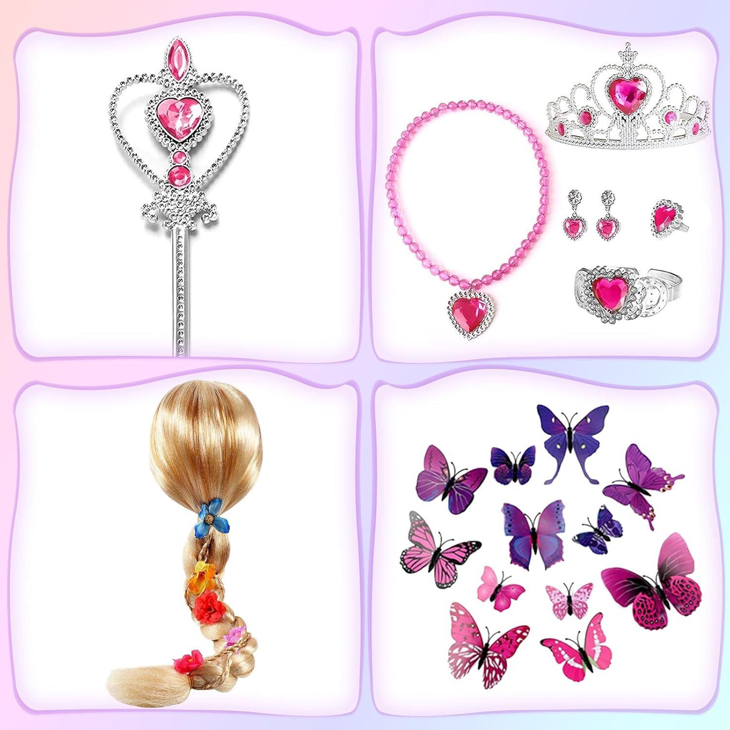 Disfraz de Princesa Rapunzel para Niñas con Accesorios 21 Pcs