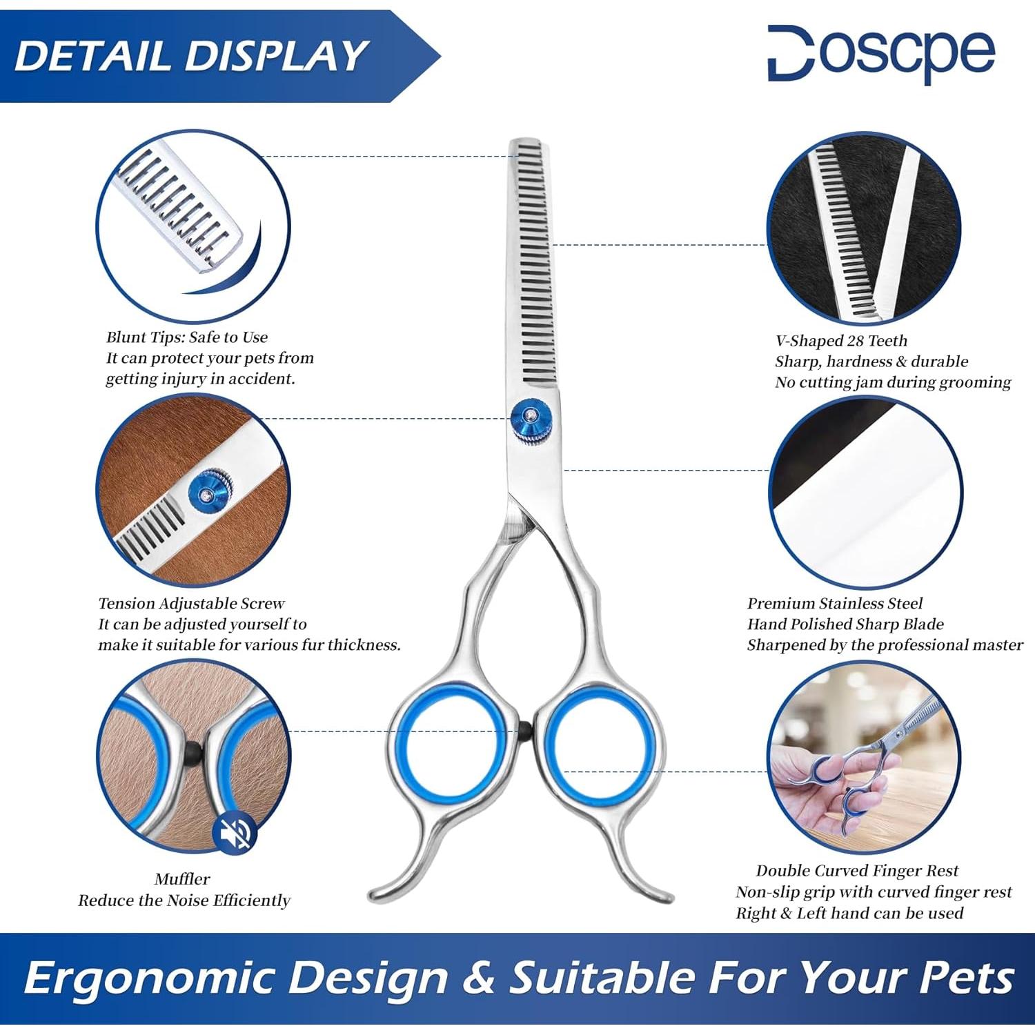 Tijeras de Adelgazamiento para Perros Doscpe 16.99 cm Acero Inoxidable