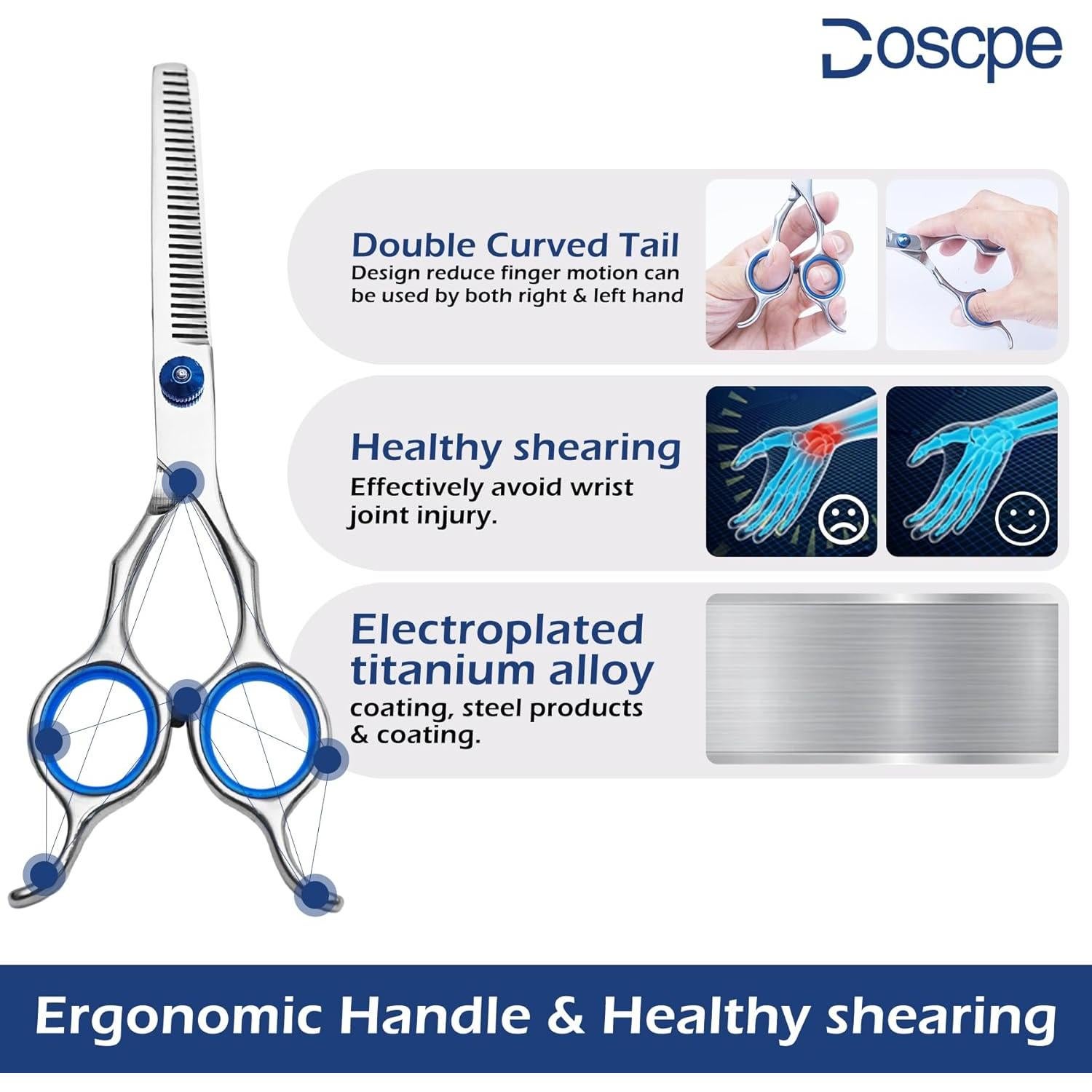 Tijeras de Adelgazamiento para Perros Doscpe 16.99 cm Acero Inoxidable