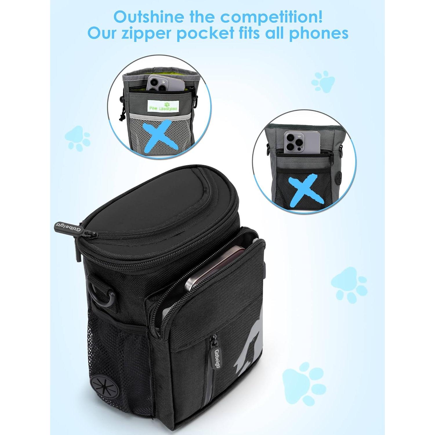 Bolsa de Golosinas para Perros Gobeigo 8 Tazas + Clicker Entrenamiento