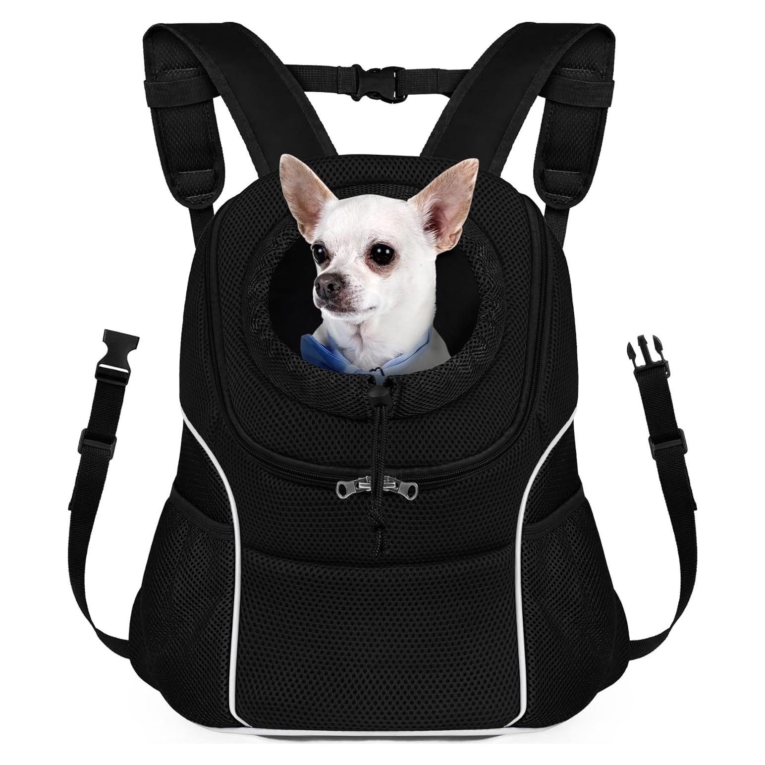 Mochila Porta Perro WOYYHO Negra para Mascotas Pequeñas 0.9-2kg