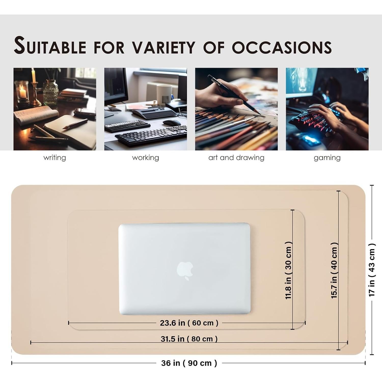 Alfombrilla de Escritorio HOMIEAZICOZI 60x30 cm Albaricoque