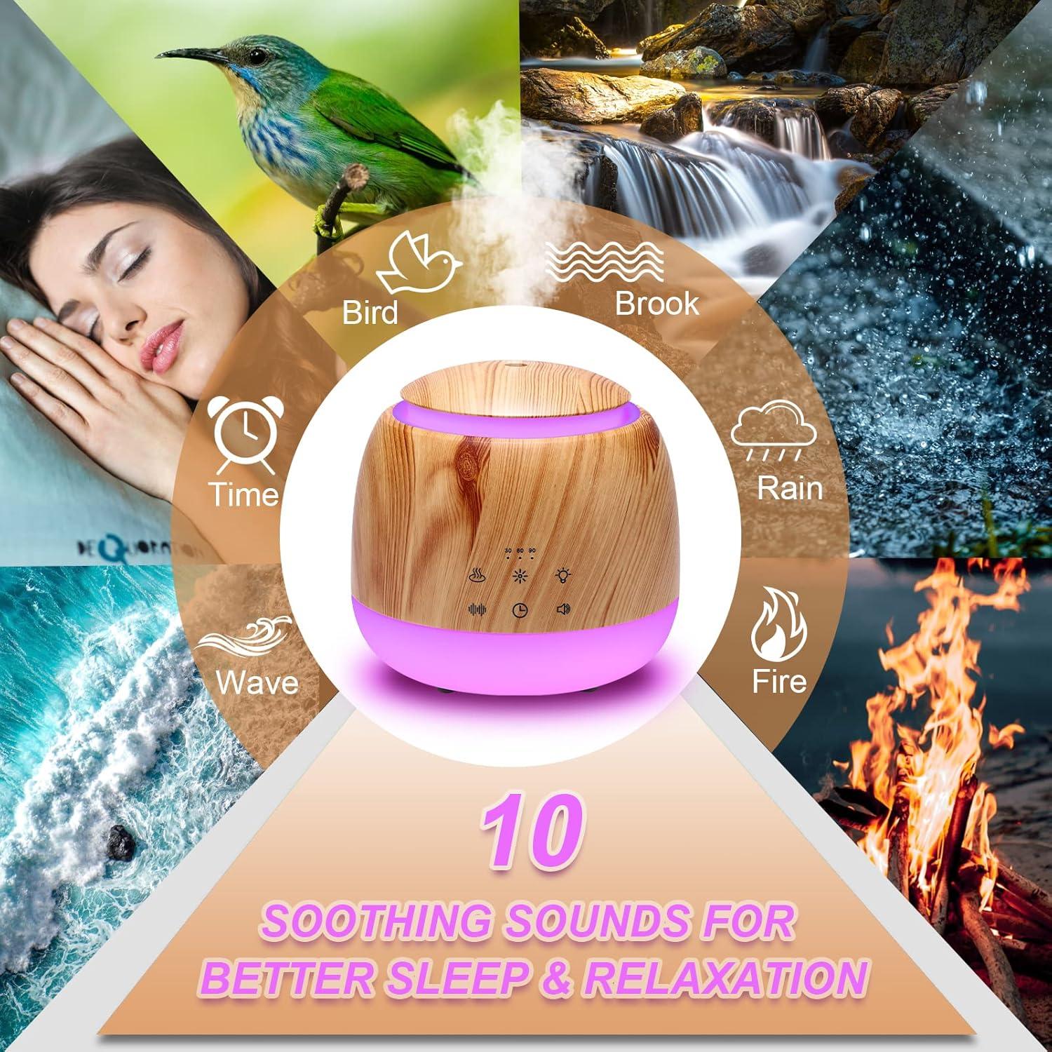 Difusor de Aromaterapia ALVOGIMOR 300 ML con Ruido Blanco