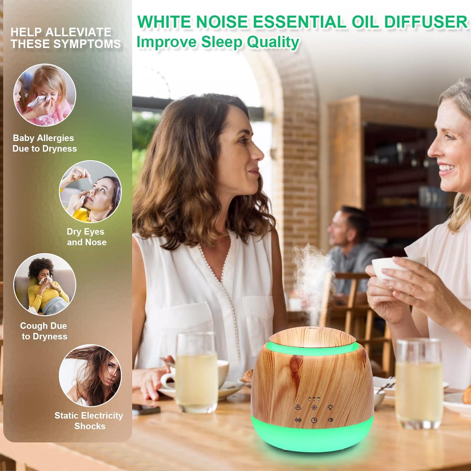 Difusor de Aromaterapia ALVOGIMOR 300 ML con Ruido Blanco