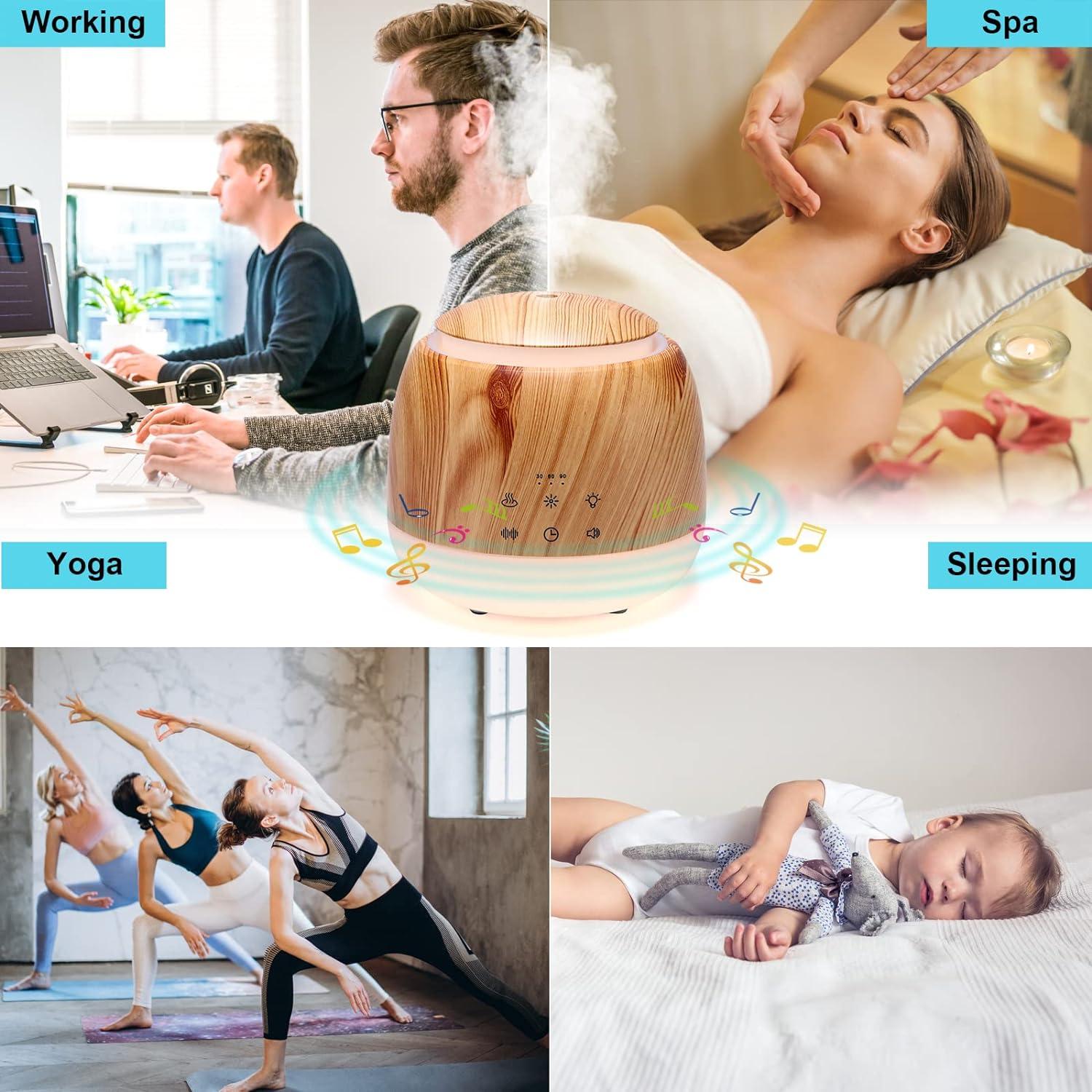 Difusor de Aromaterapia ALVOGIMOR 300 ML con Ruido Blanco