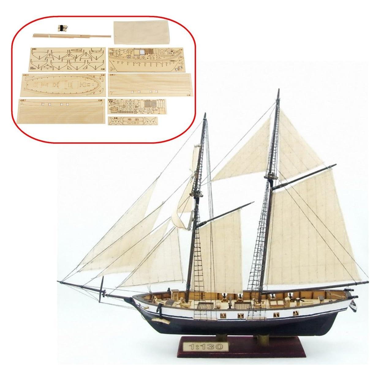 Kit de Modelo de Barco HAPYLY 1:130 Madera DIY Ciencia