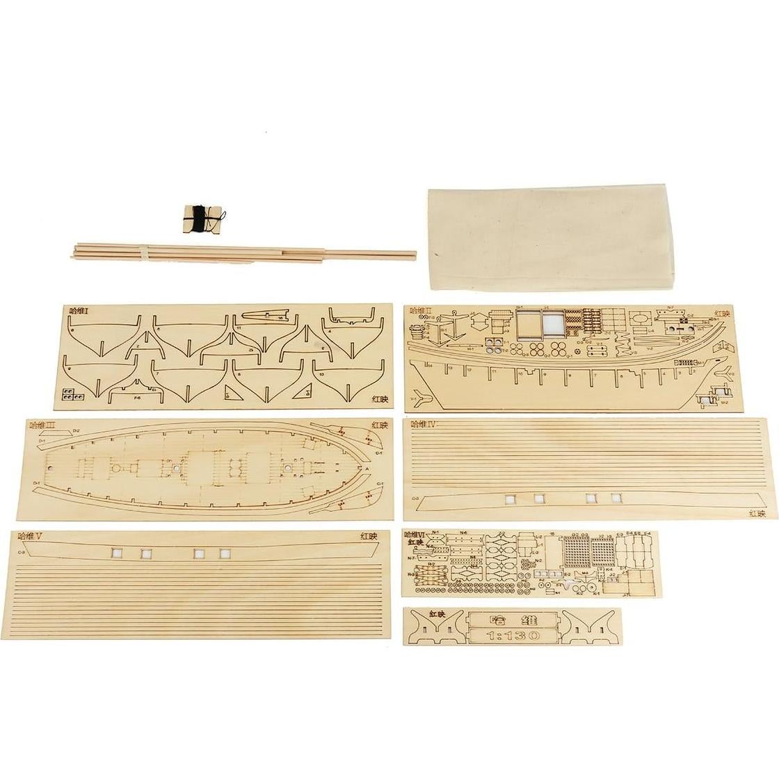 Kit de Modelo de Barco HAPYLY 1:130 Madera DIY Ciencia