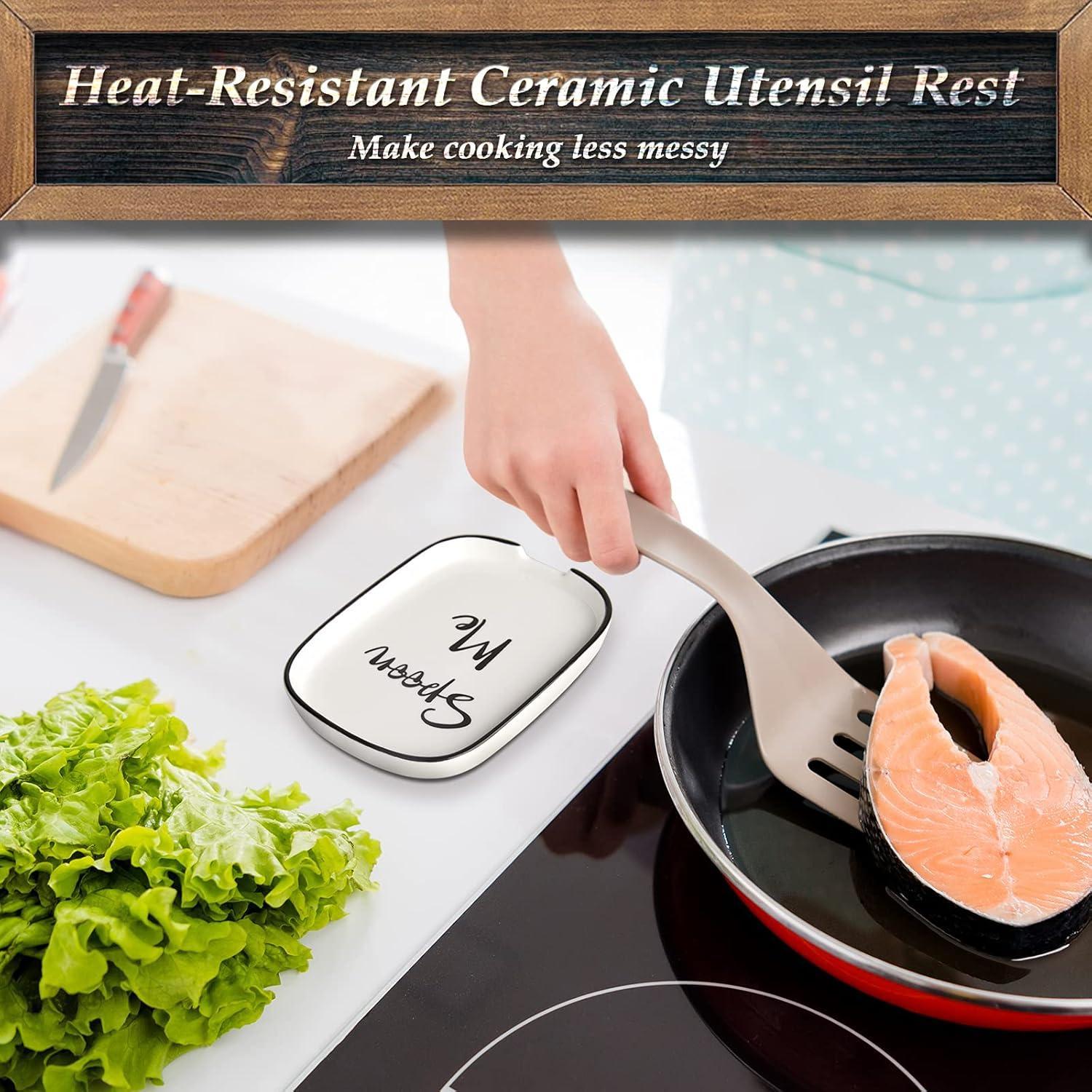 Soporte de Cuchara de Cerámica DAYYET Grande Blanco 14.73x11.37cm