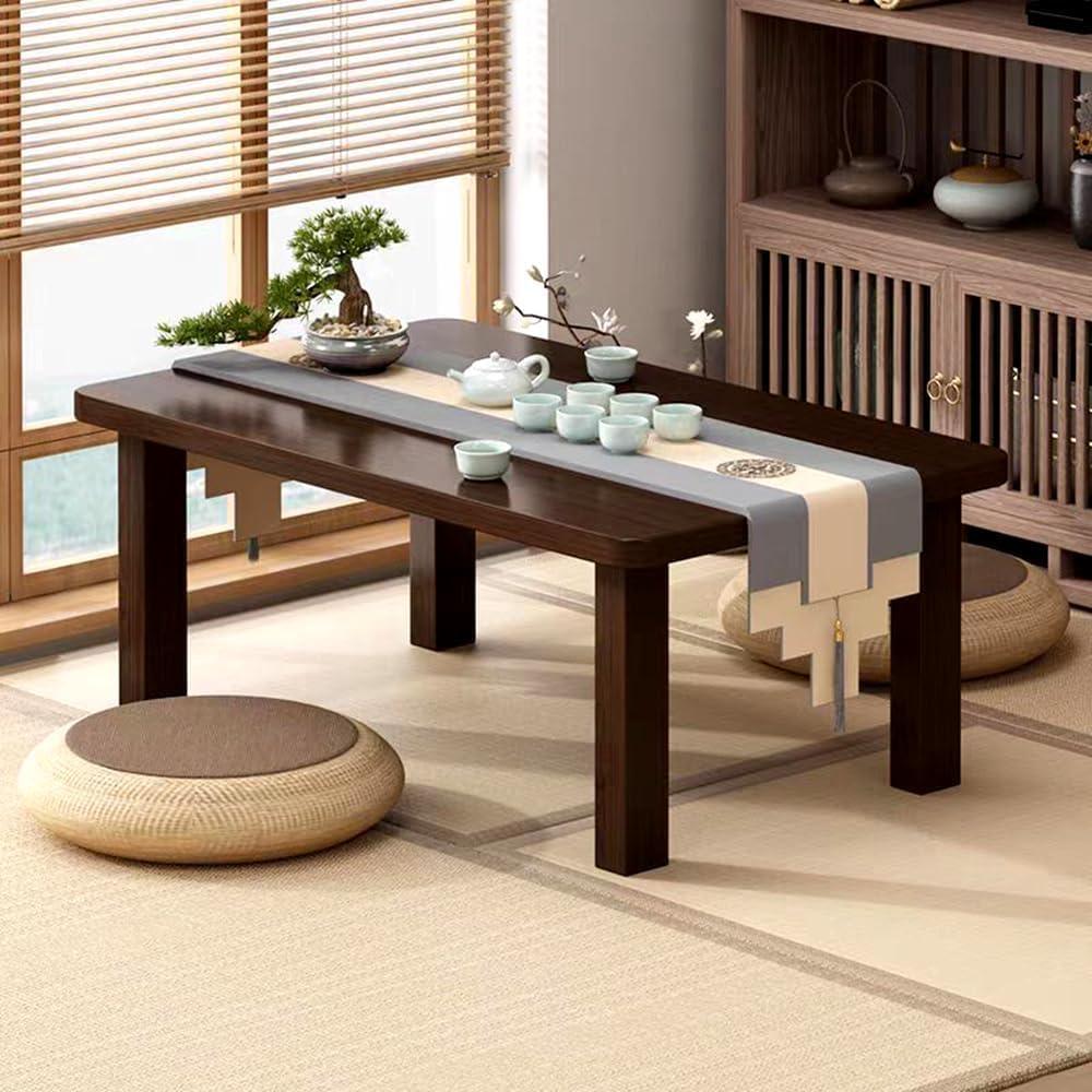 Mesa de café japonesa FATOLRD plegable de bambú 80x50x30 cm
