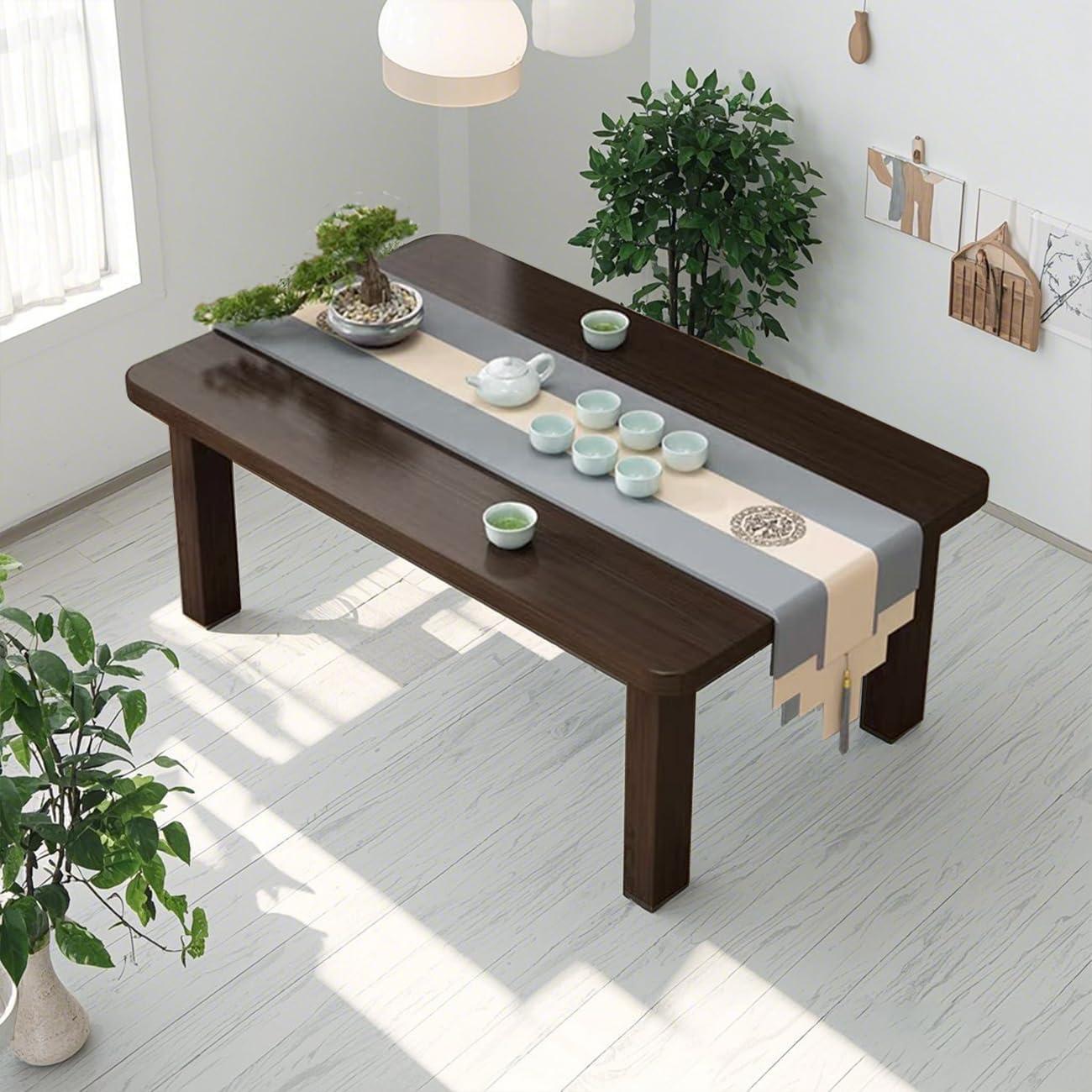 Mesa de café japonesa FATOLRD plegable de bambú 80x50x30 cm