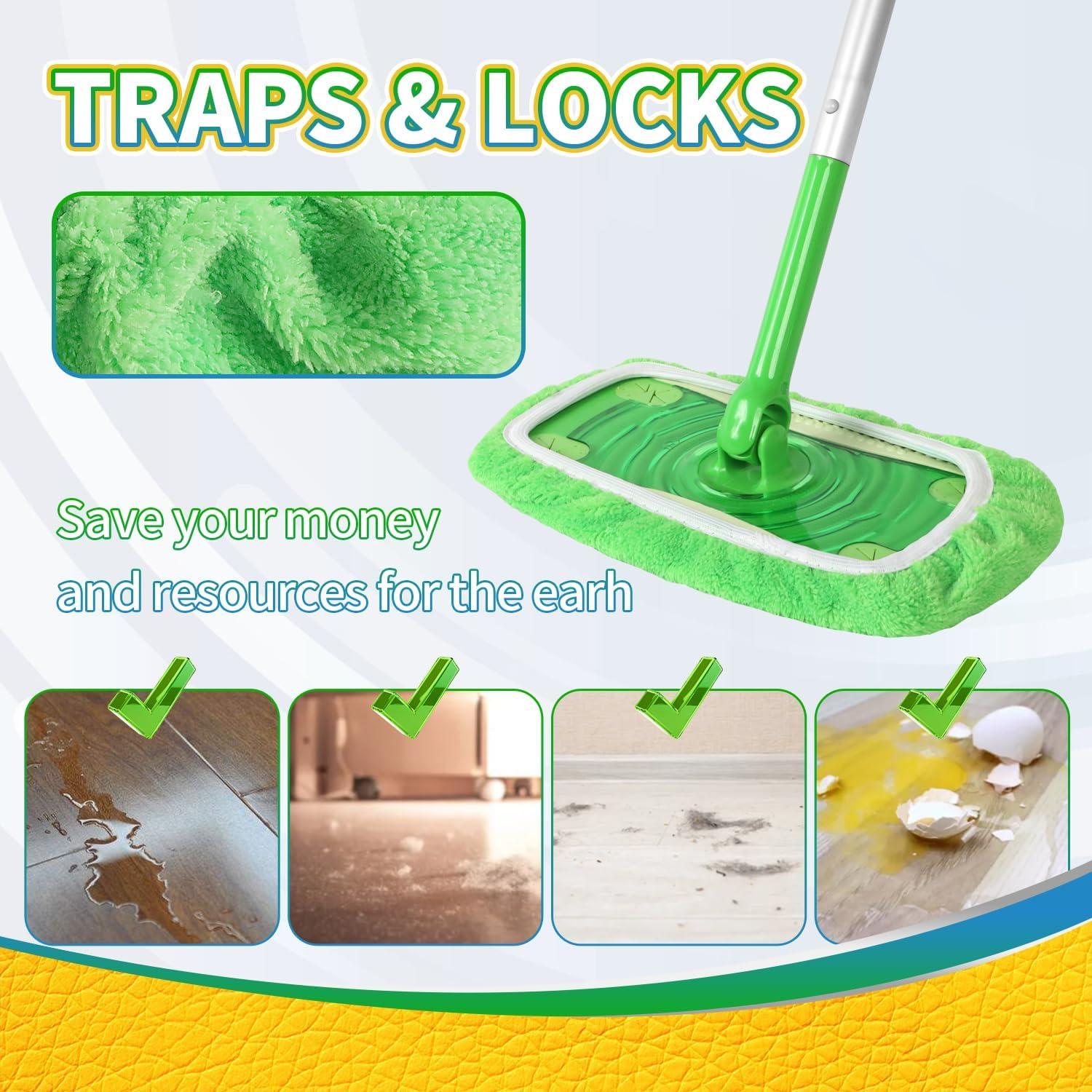 Paquete de 3 Almohadillas de Mopa Reutilizables Zehrai 100% Franela Coral