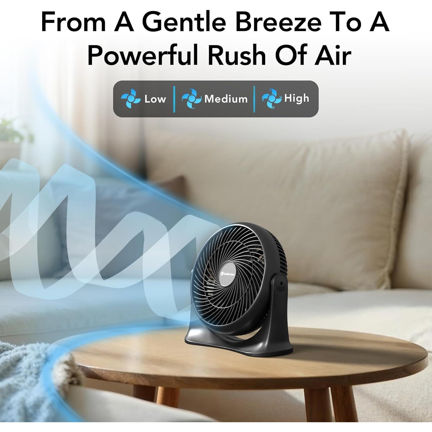 Ventilador de Mesa Comfort Zone MTFN08 28 cm 3 Velocidades Negro