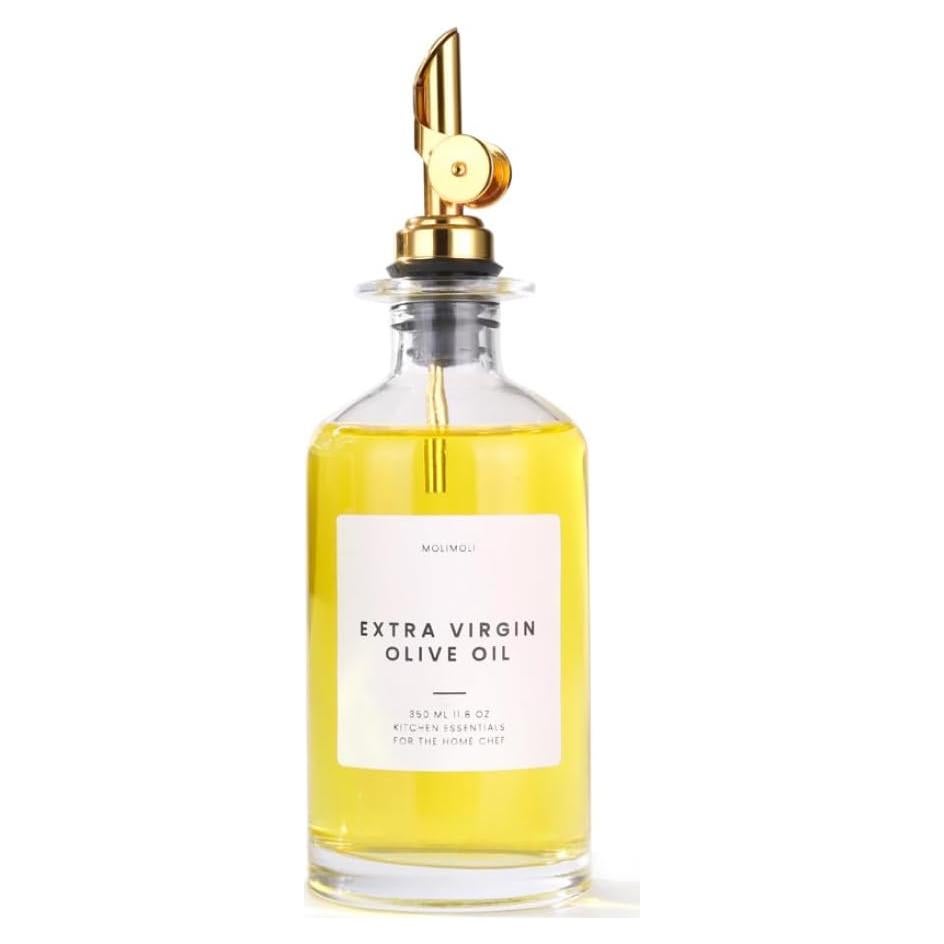 Botella dispensadora de aceite Molimoli 350ml vidrio dorado
