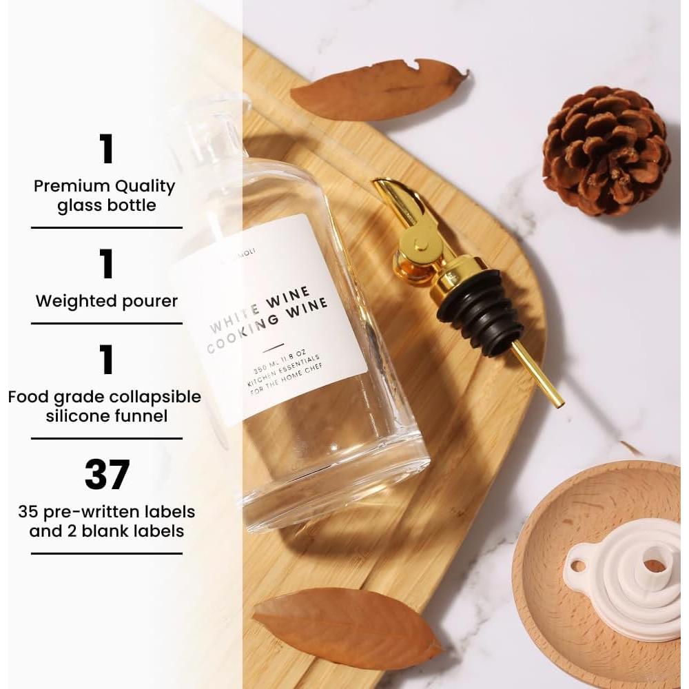 Botella dispensadora de aceite Molimoli 350ml vidrio dorado