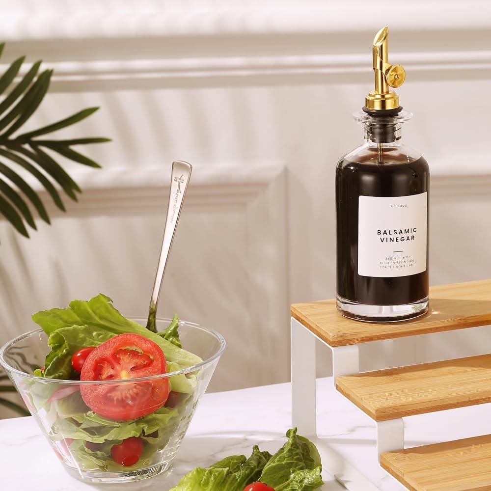 Botella dispensadora de aceite Molimoli 350ml vidrio dorado