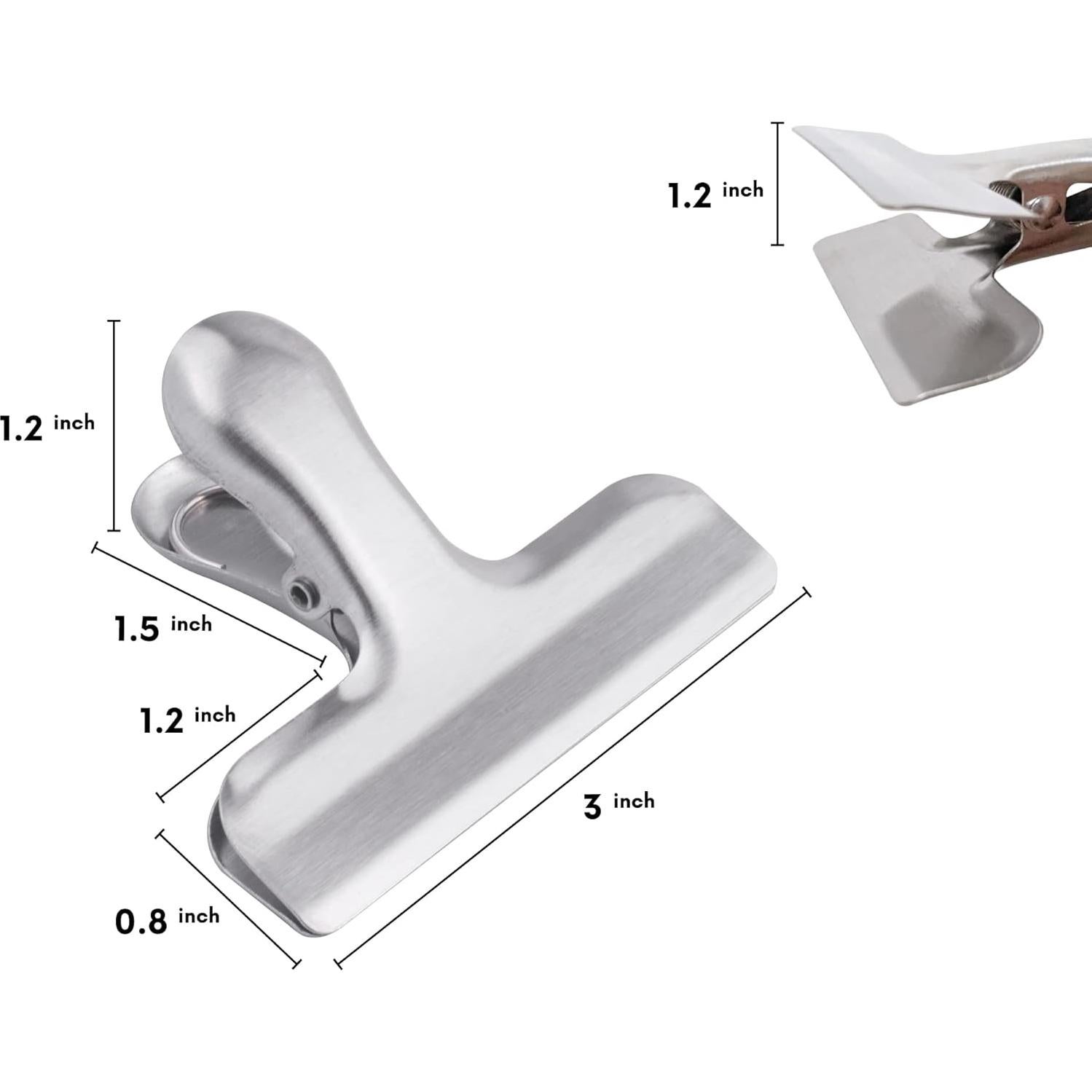 Clips de Metal para Chips CROC JAWS, Acero Inoxidable, 6 Pzas