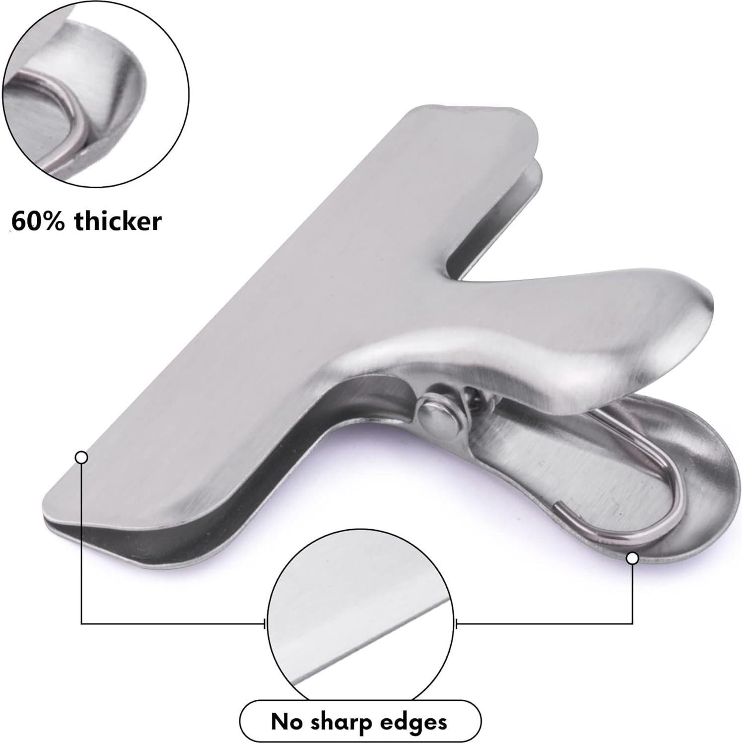 Clips de Metal para Chips CROC JAWS, Acero Inoxidable, 6 Pzas